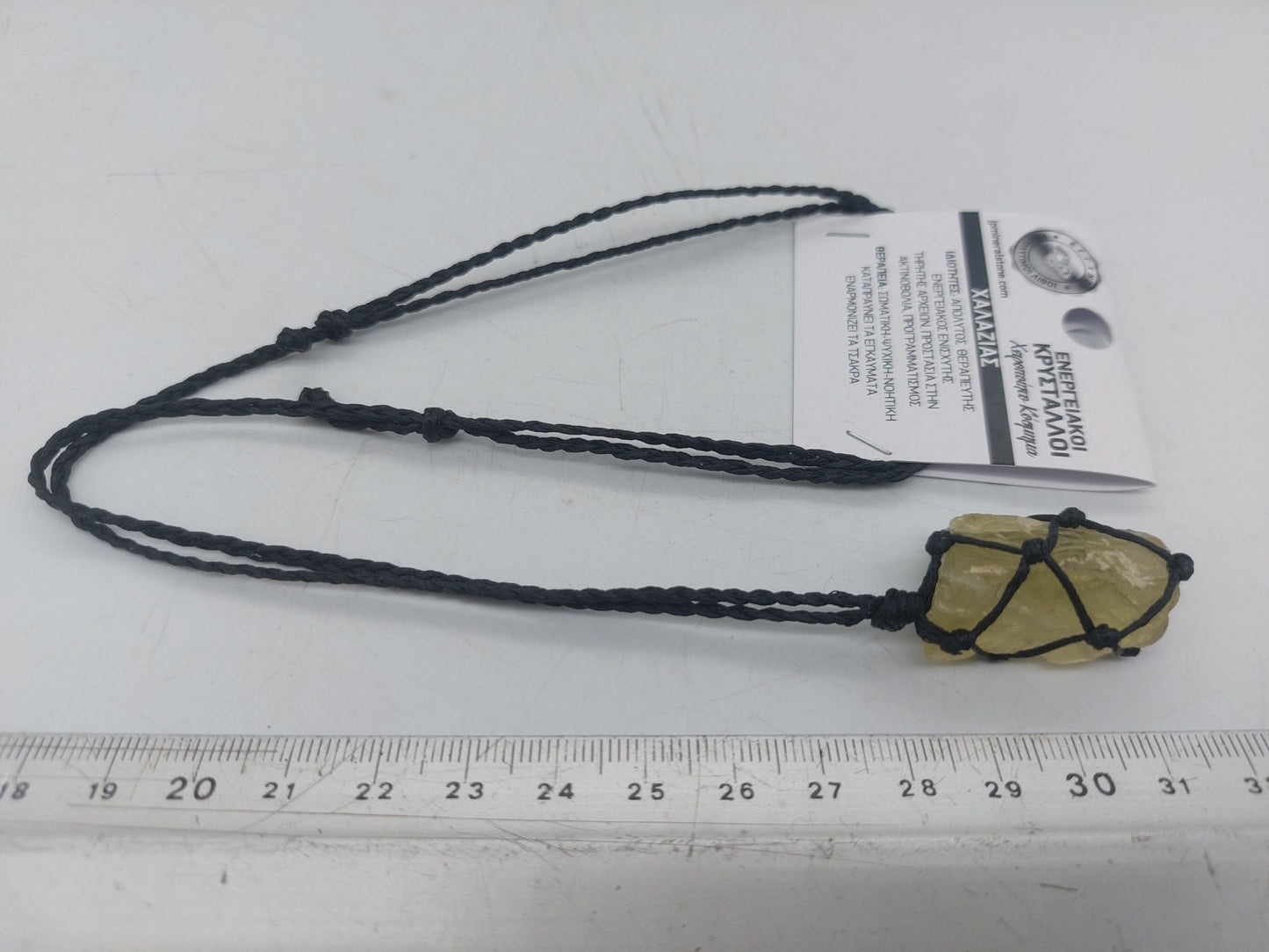 Natürliche gelbe Quarzkristall-Makramee-Halskette