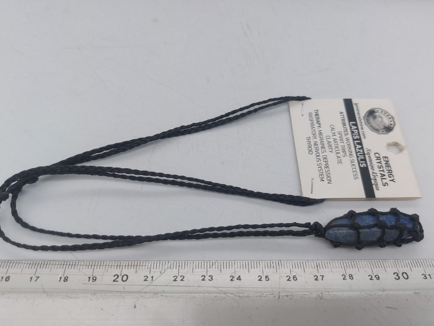 Lapis Lazouli Polished Crystal Macrame Necklace