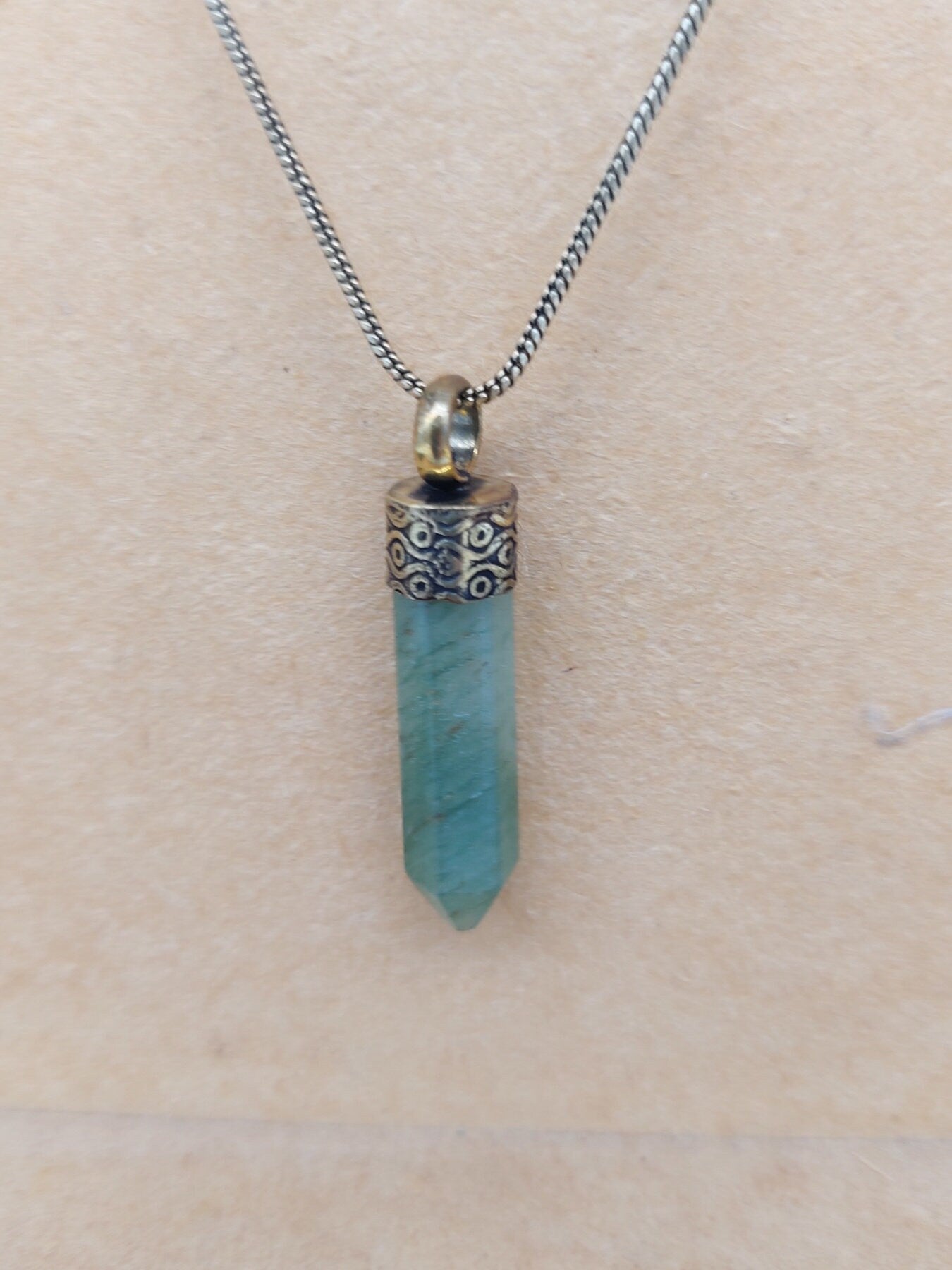 Jade Crystal Point Pendant