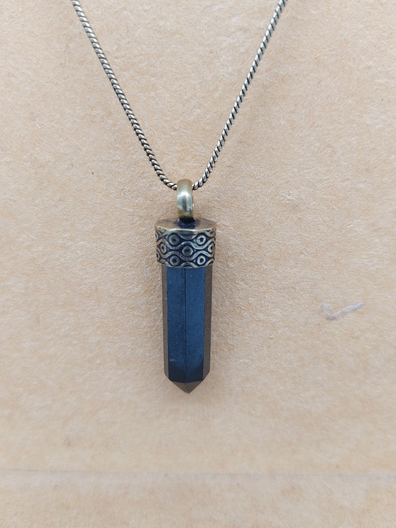 Black Tourmaline Crystal Point Necklace