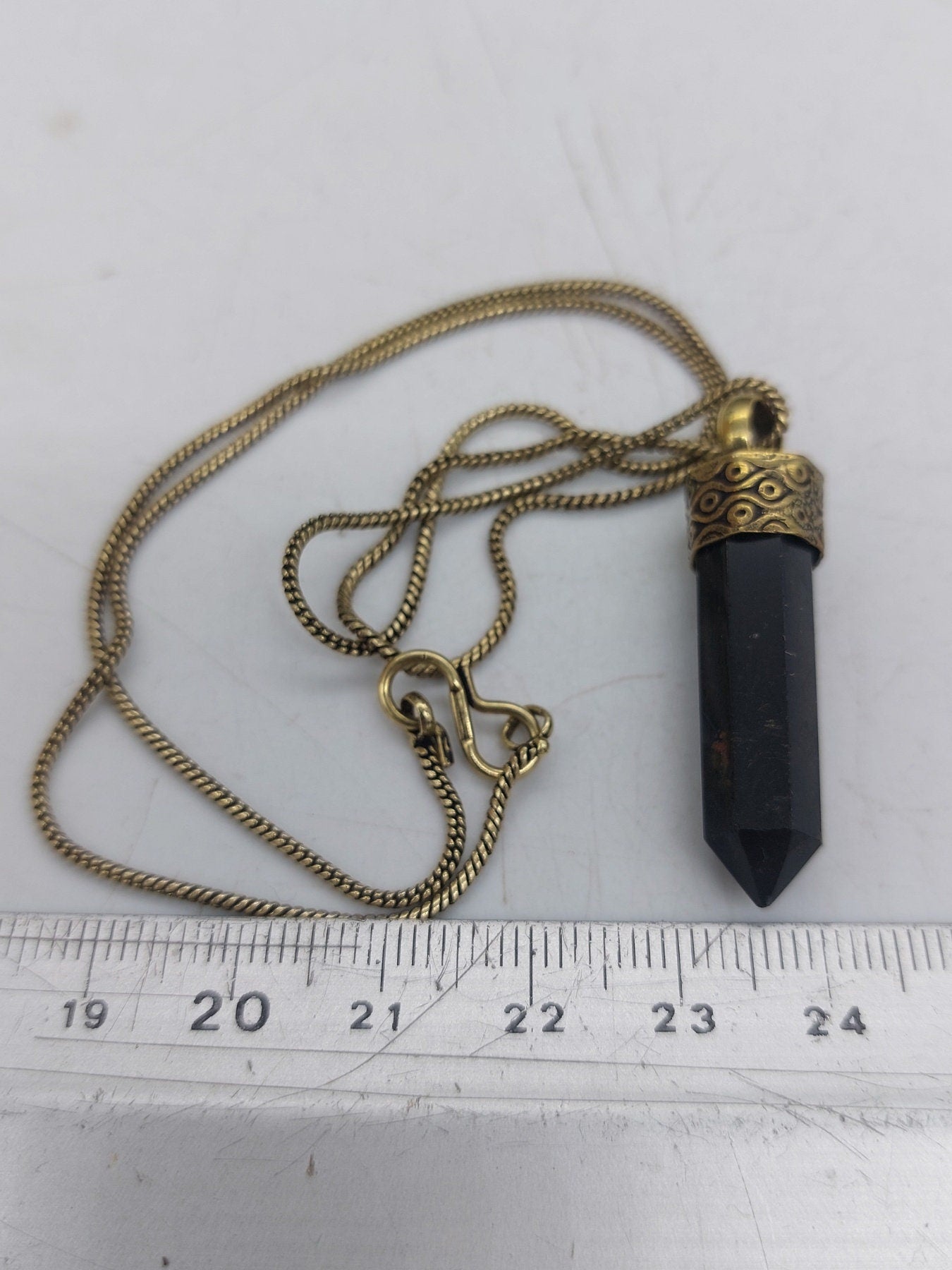Black Tourmaline Crystal Point Necklace