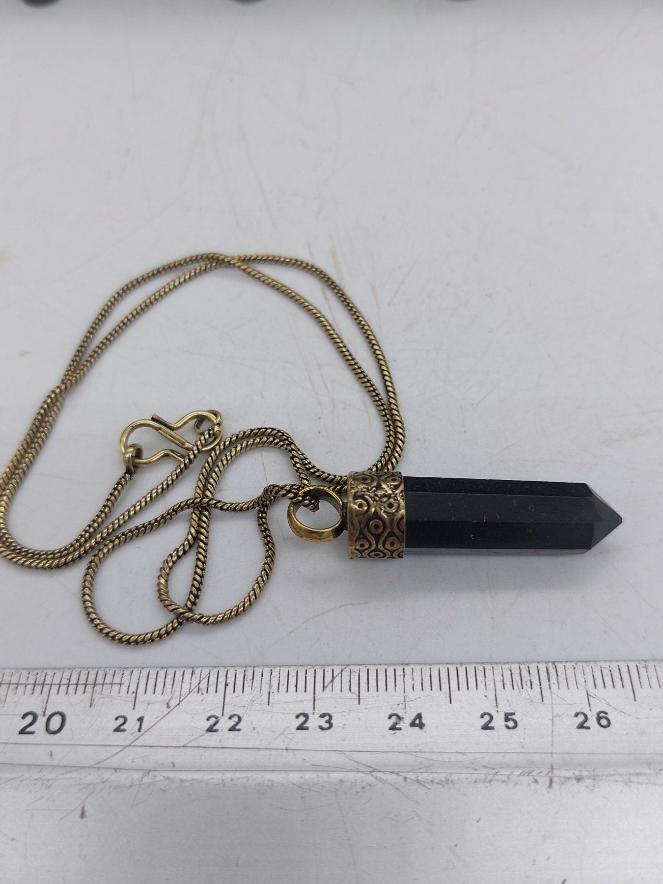 Black Tourmaline Crystal Point Necklace