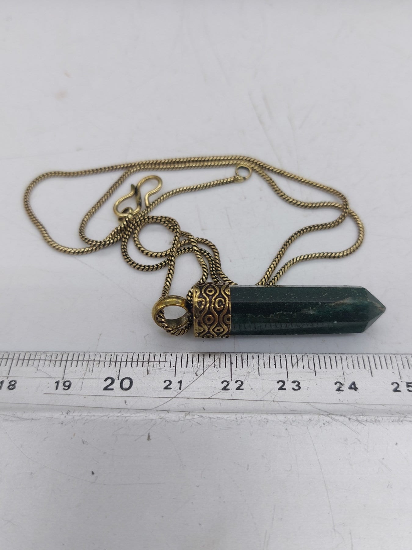 Aventurine point crystal necklace - accessories - brazilian crystal