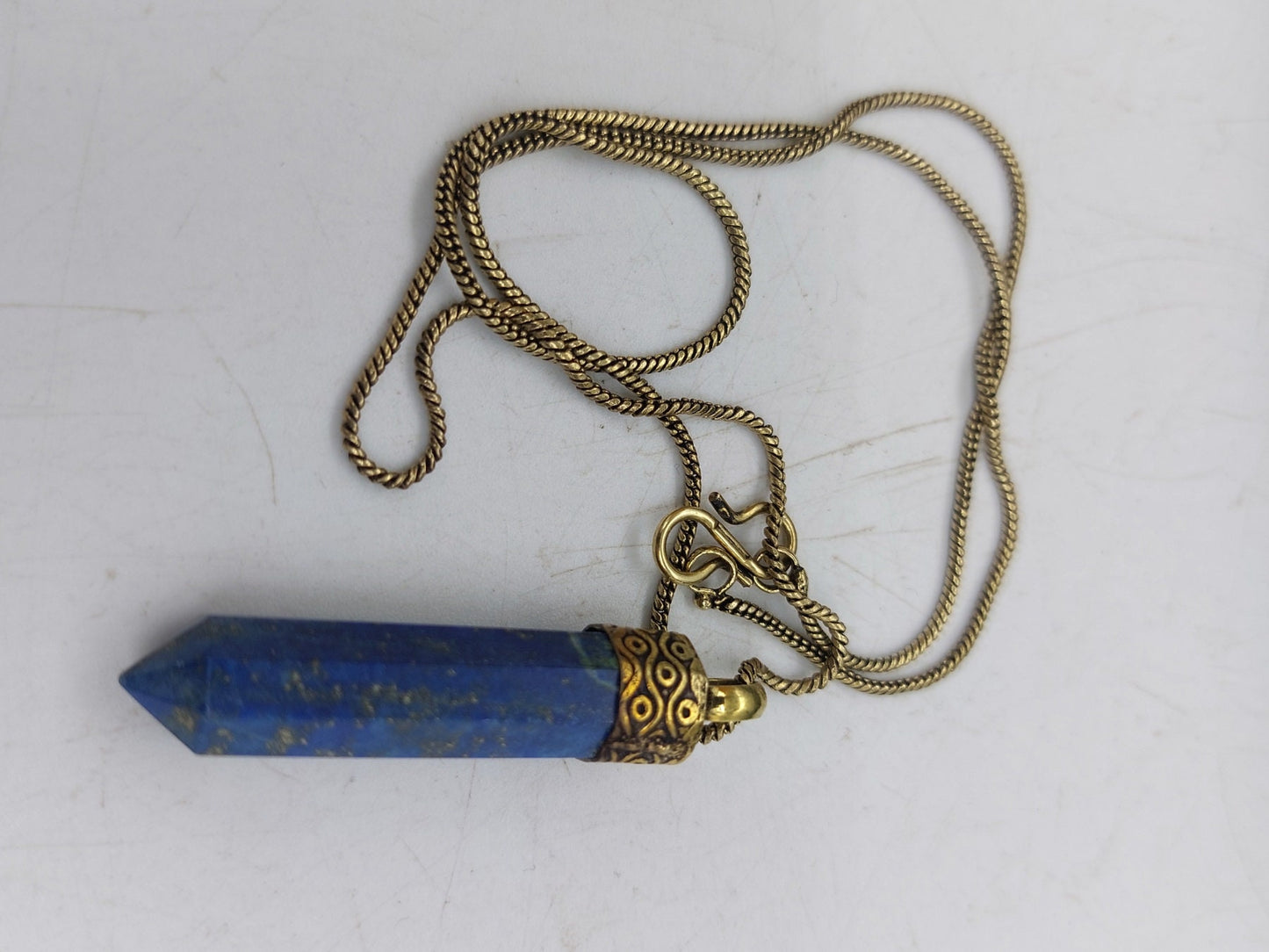 Lapis Lazuli point crystal necklace - accessories - brazilian crystal