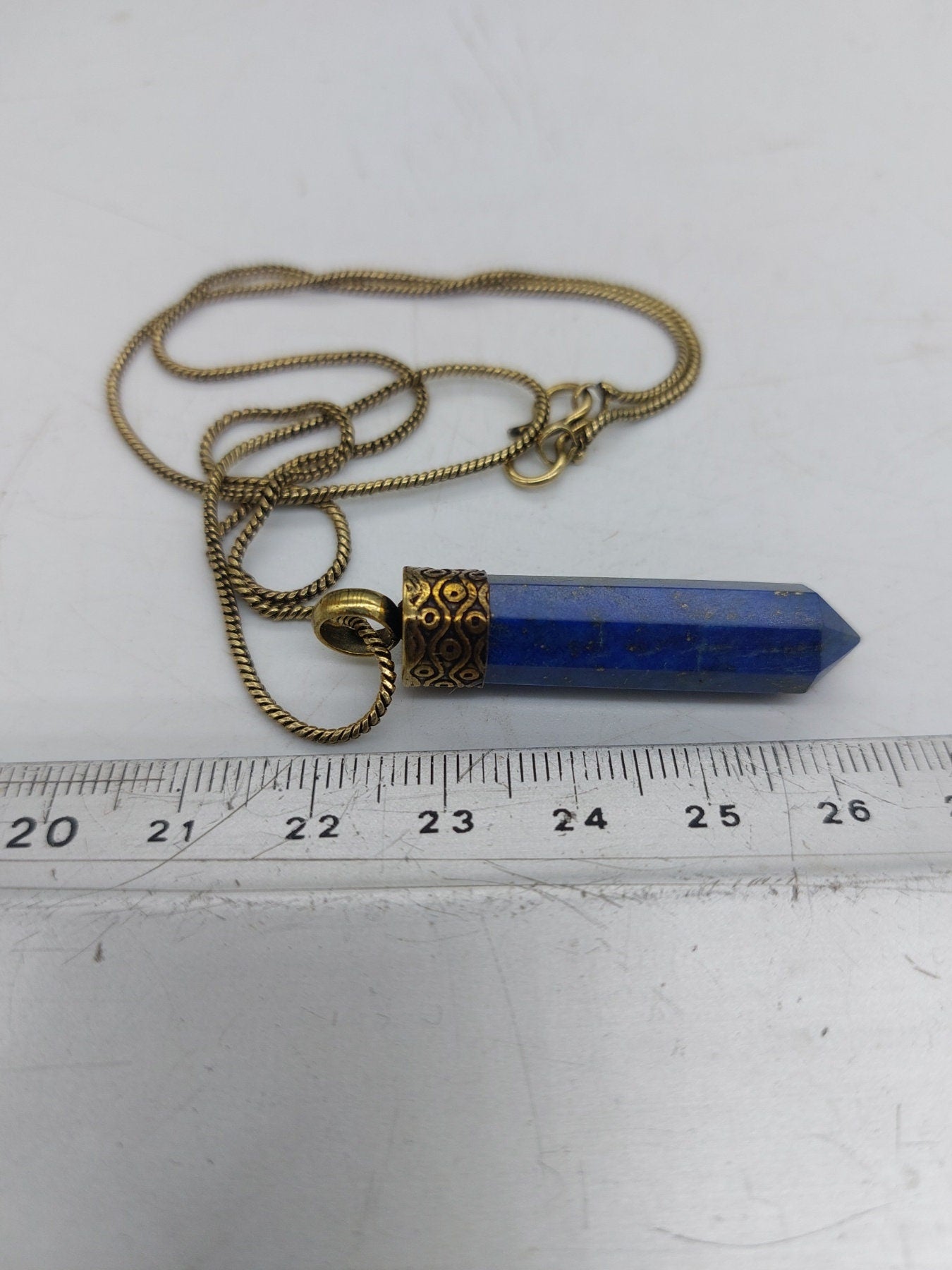 Lapis Lazuli point crystal necklace - accessories - brazilian crystal