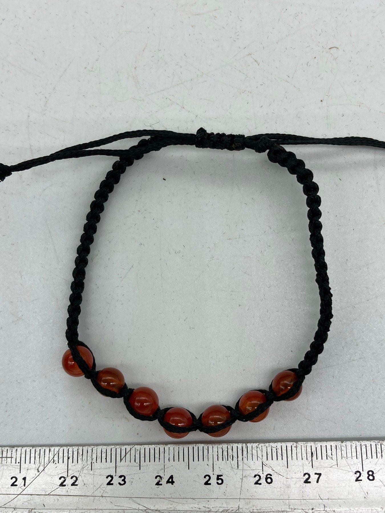 Carnelian Crystal Beaded Macrame Bracelet