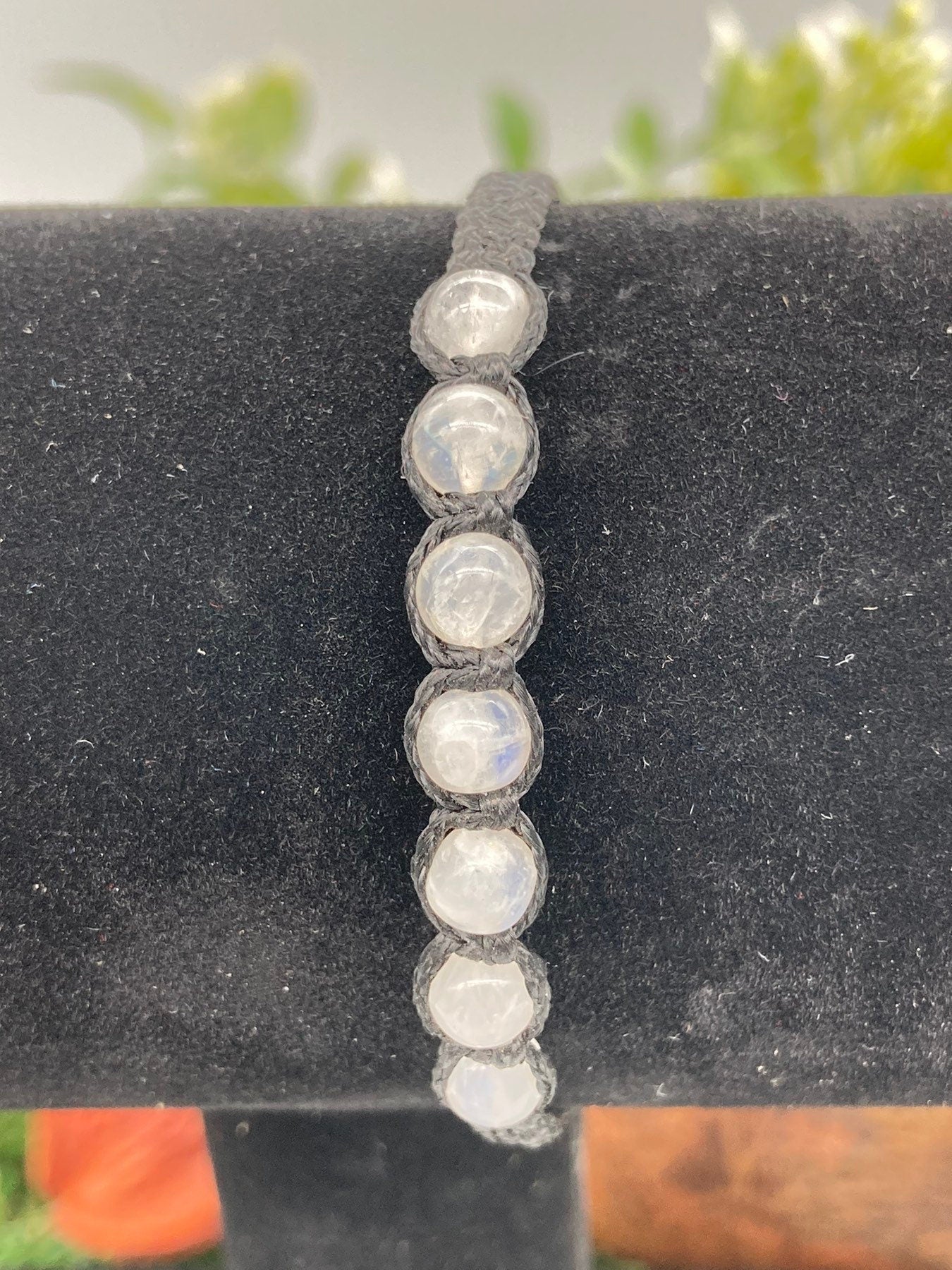 Moonstone Crystals Beaded Macrame Bracelet