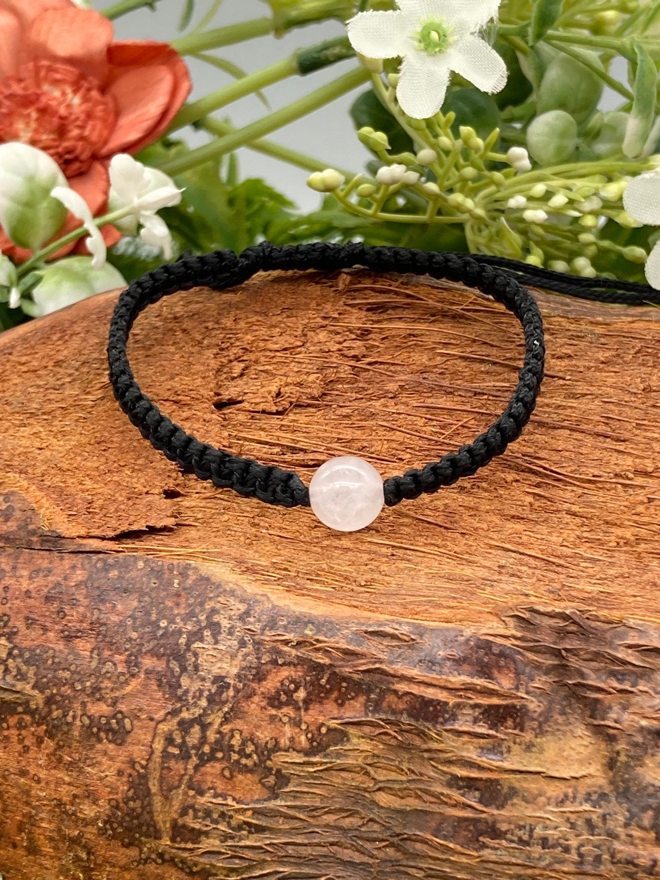 Rose Quartz Crystal Bead Bracelet