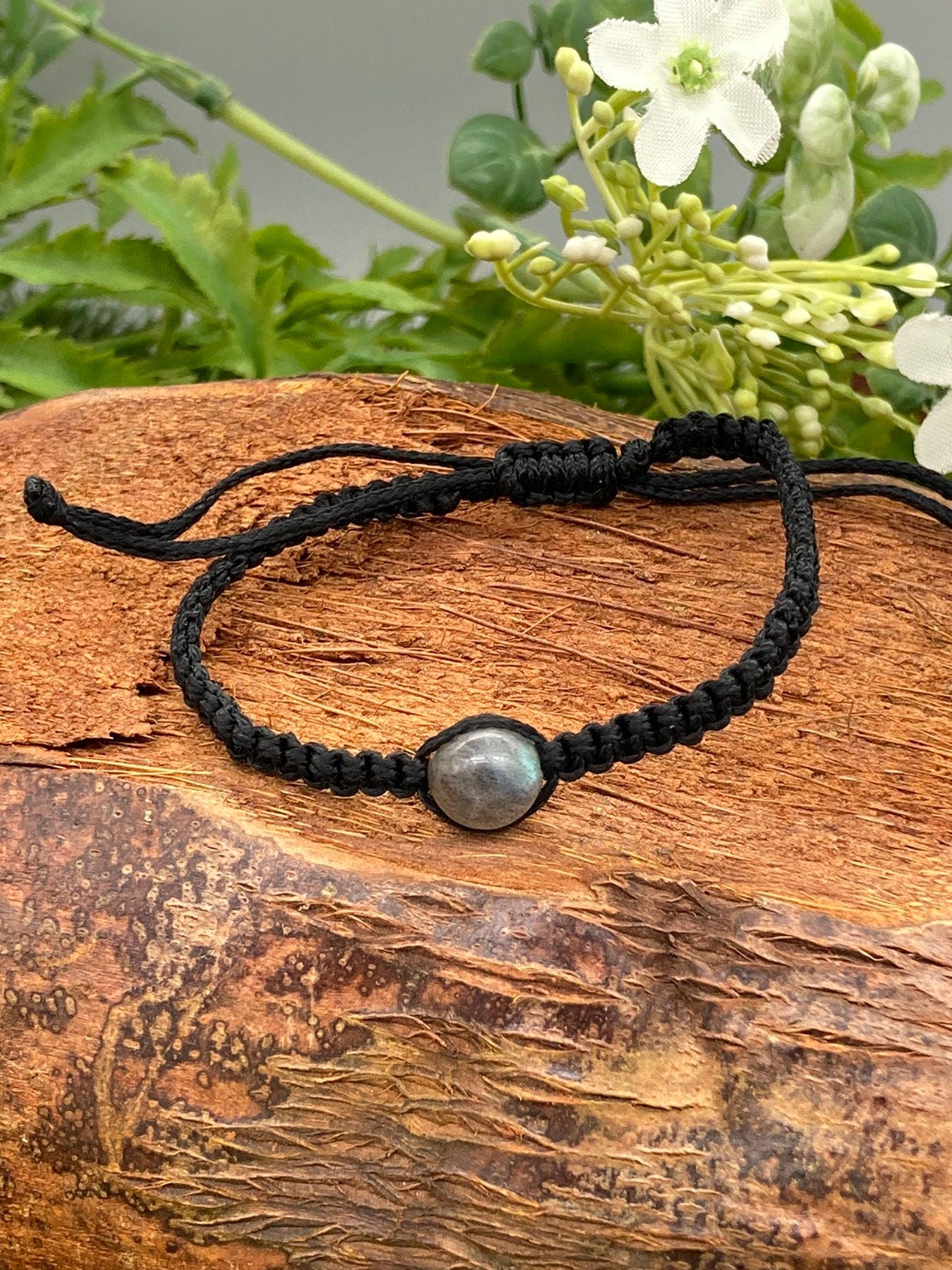 Labradorite Crystal Bead Bracelet