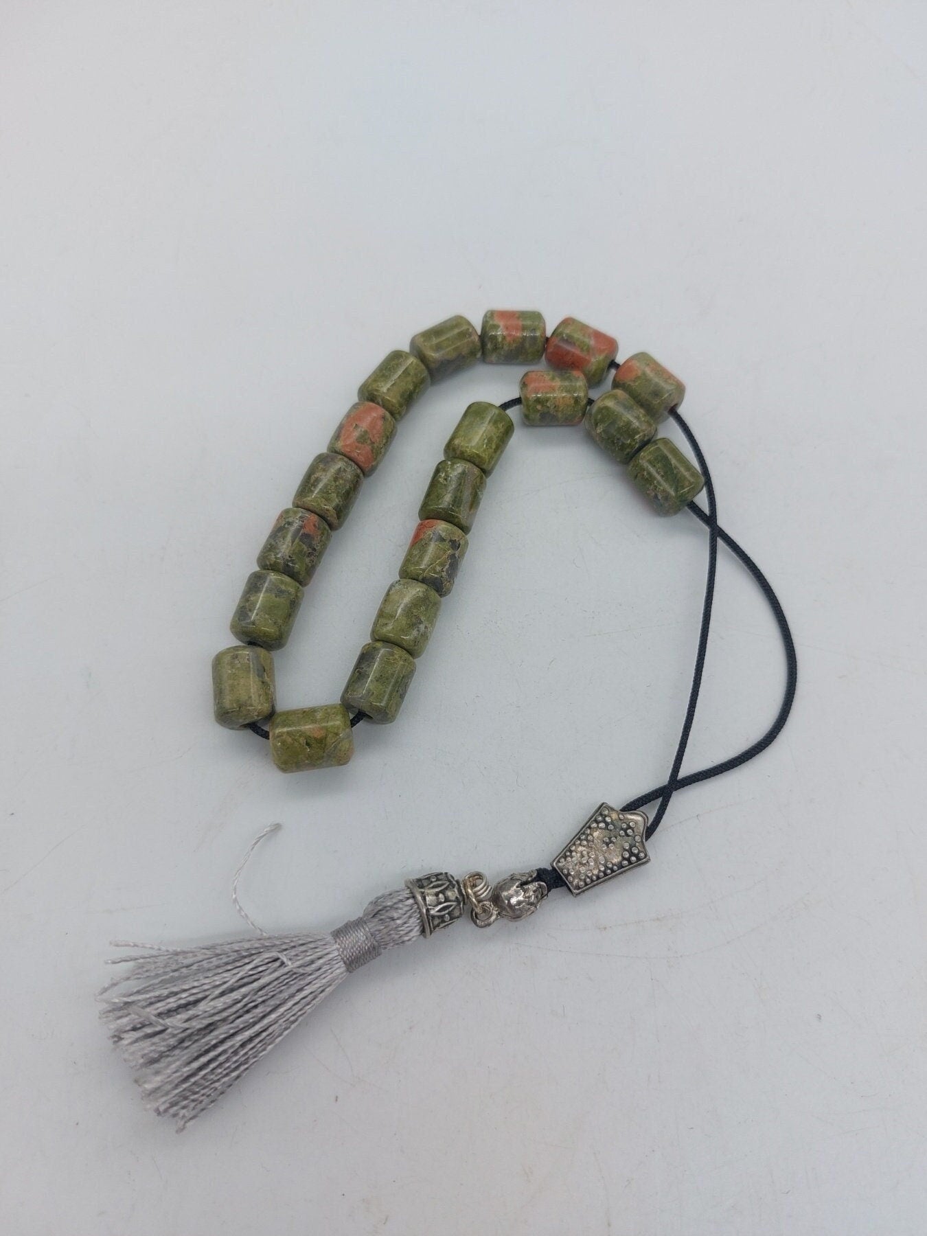 Unakite Crystal -Handmade-Worry beads-Meander-Greek kompoloi-Greek coulture-Gift idea-Men's accessories