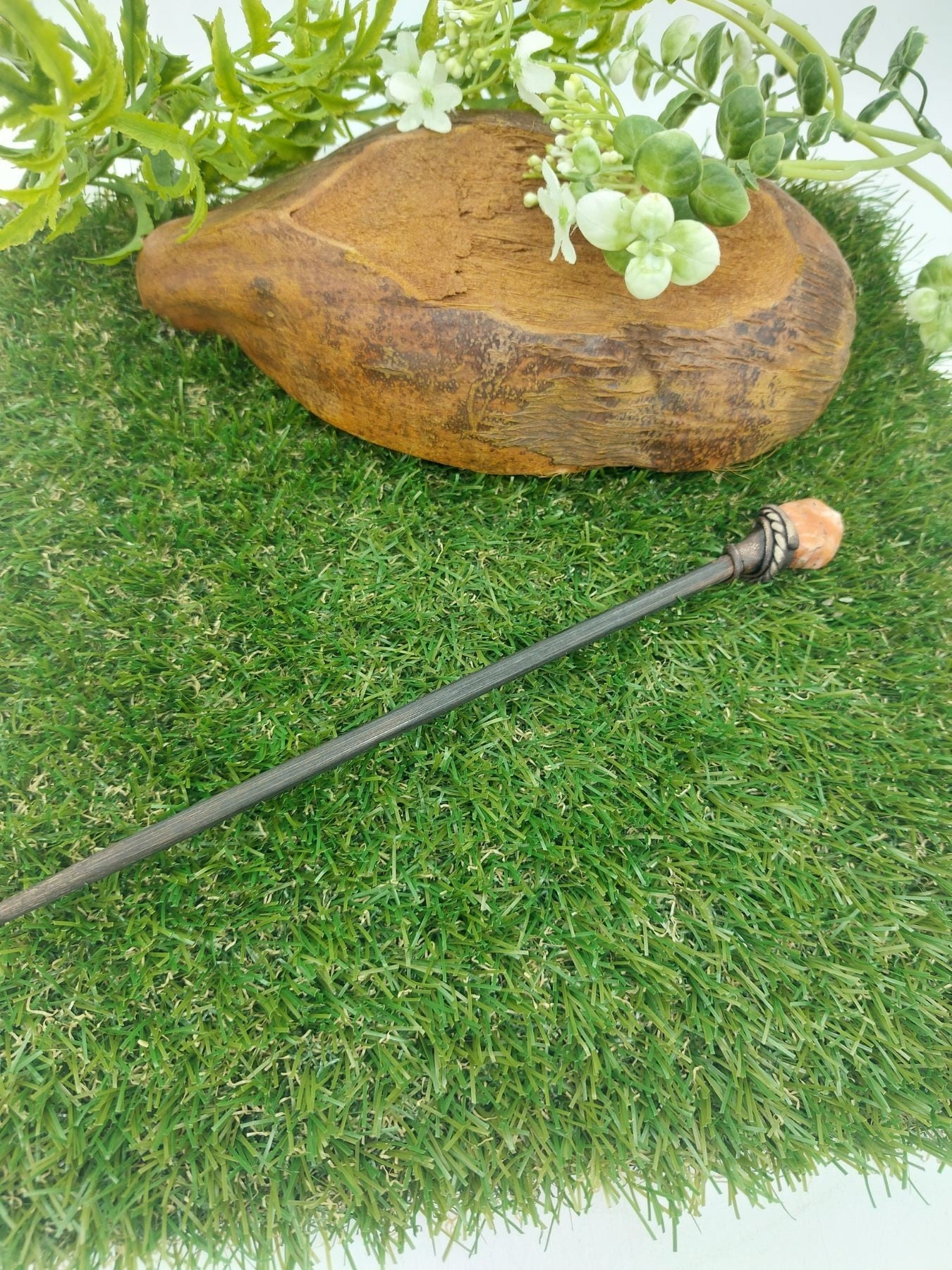 Orange Calcite Polished Crystal Wand -Fairy wand-Wizard wand-Nature Wand Healing Crystal Zodiac Mineral Stone