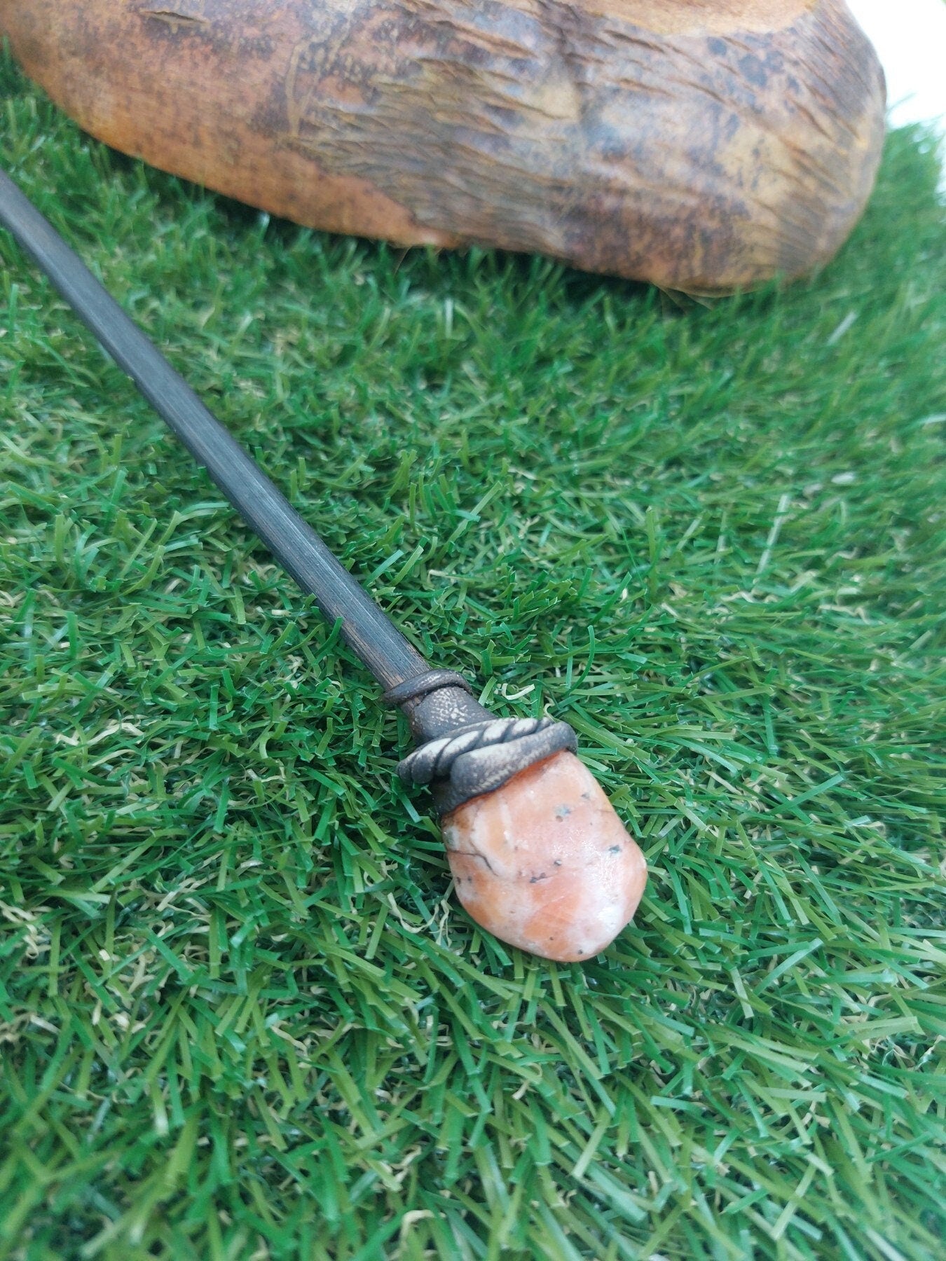 Orange Calcite Polished Crystal Wand -Fairy wand-Wizard wand-Nature Wand Healing Crystal Zodiac Mineral Stone