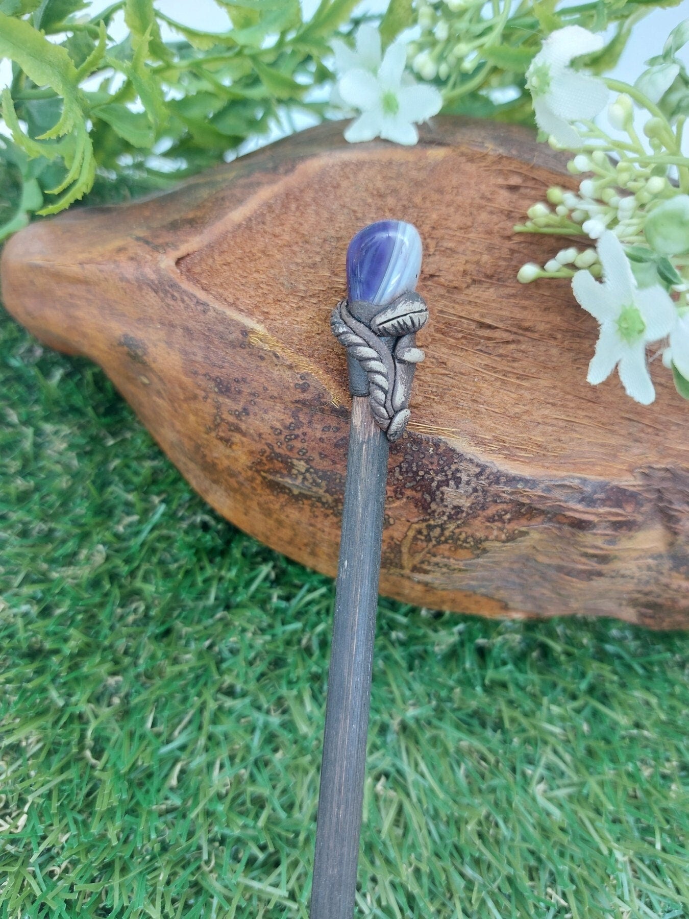 Purple Agate Crystal Wand -Fairy wand-Wizard wand-Nature Wand Healing Crystal Zodiac Mineral Stone