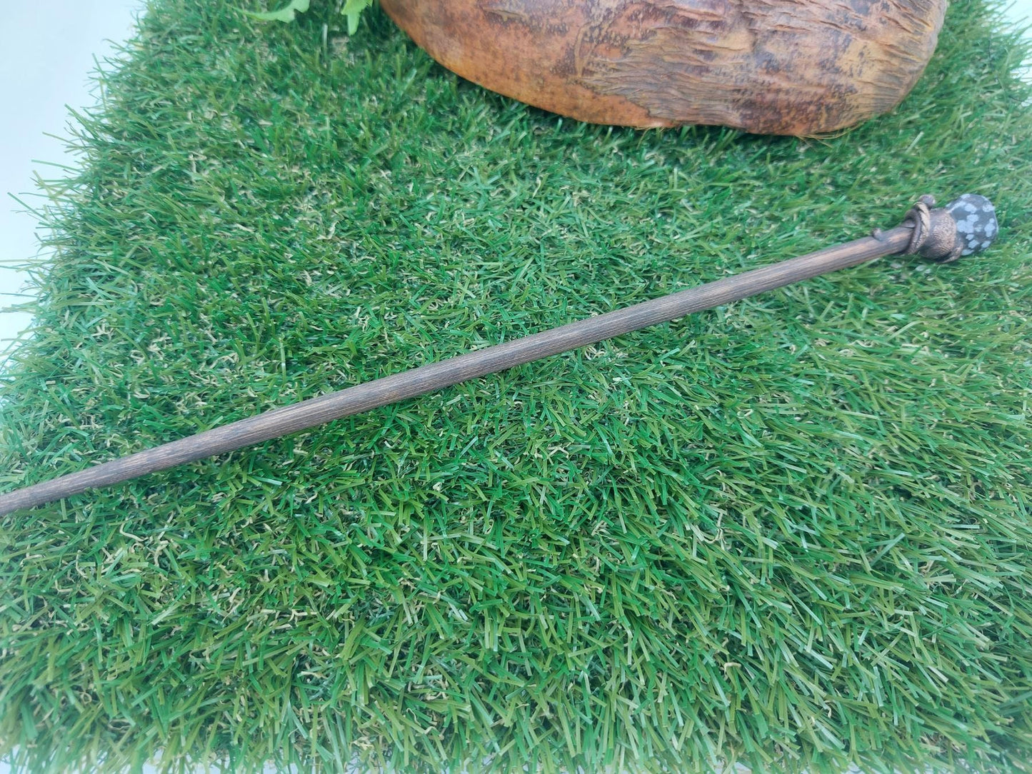 Snowflake Obsidian Crystal Wand -Fairy wand-Wizard wand-Nature Wand Healing Crystal Zodiac Mineral Stone