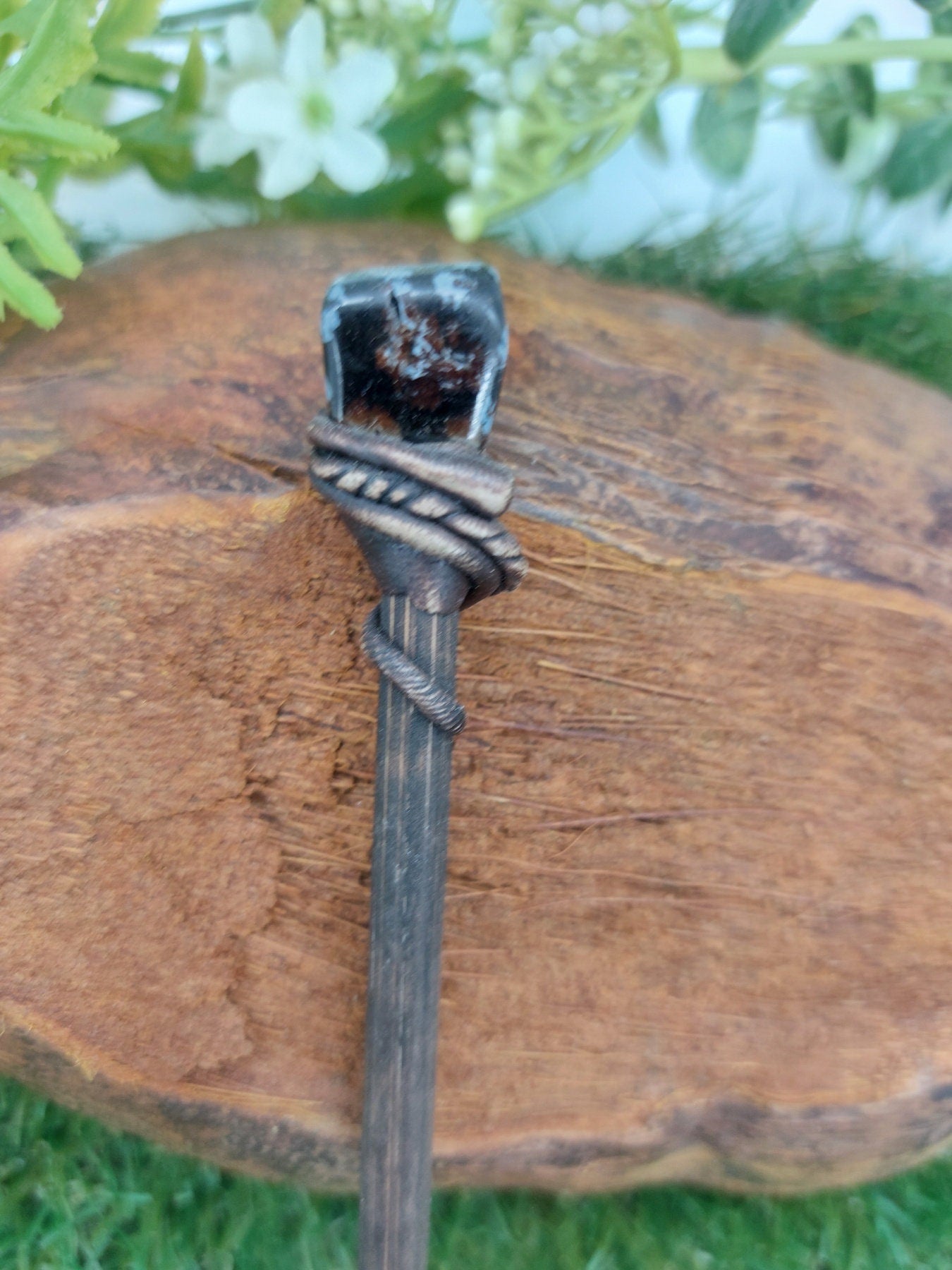 Snowflake Obsidian Crystal Wand -Fairy wand-Wizard wand-Nature Wand Healing Crystal Zodiac Mineral Stone