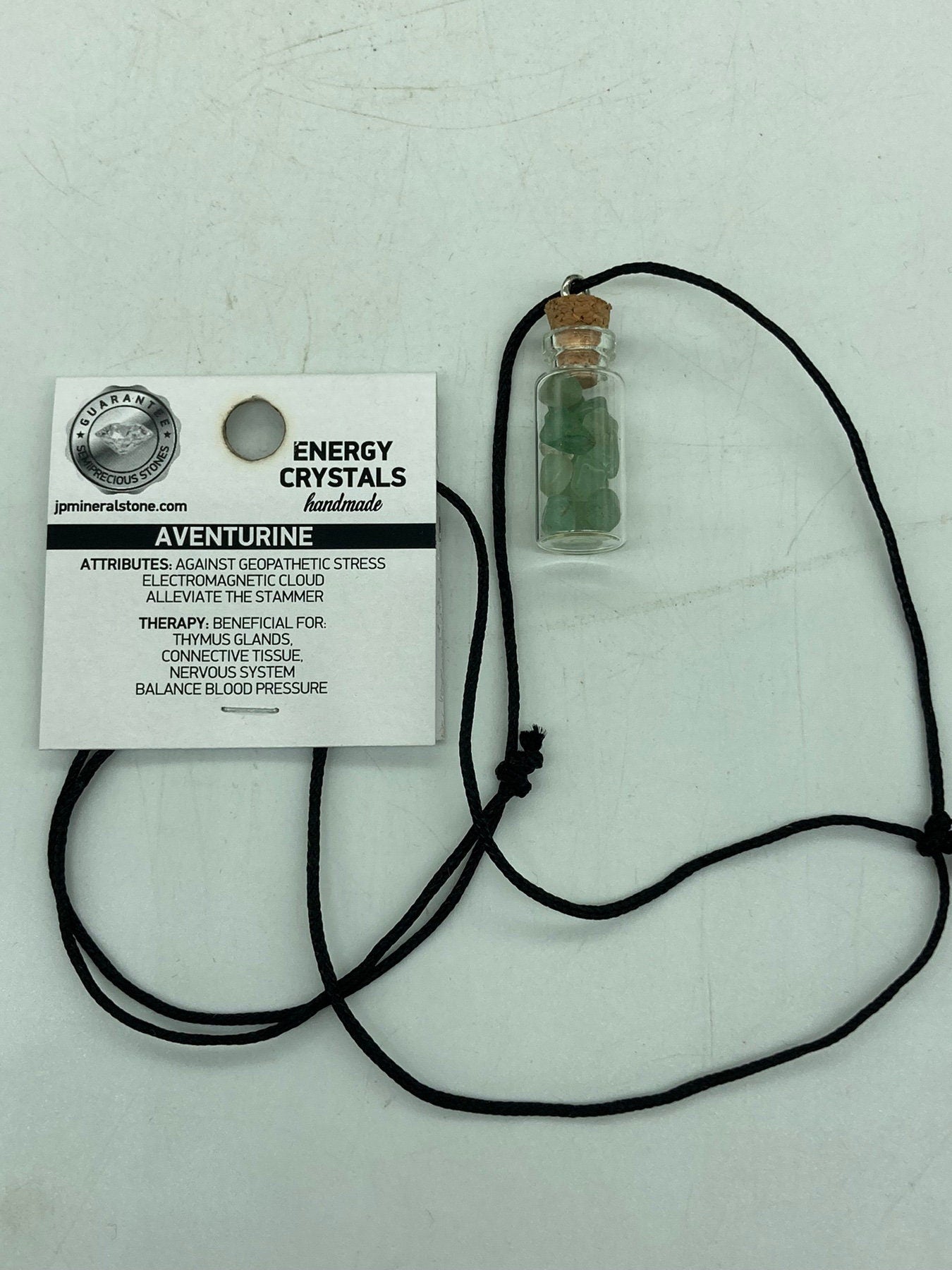 Green Aventurine Polished Crystal Chips Bottle Necklace