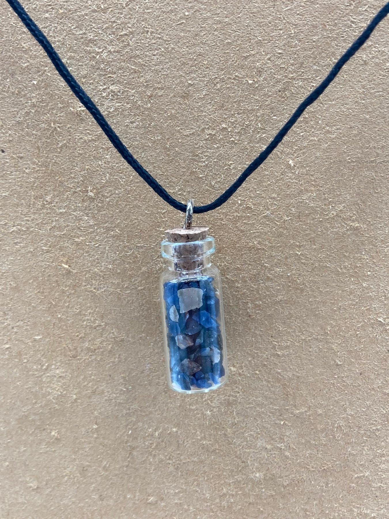 Lapis Lazuli Crystal Chips Bottle Necklace