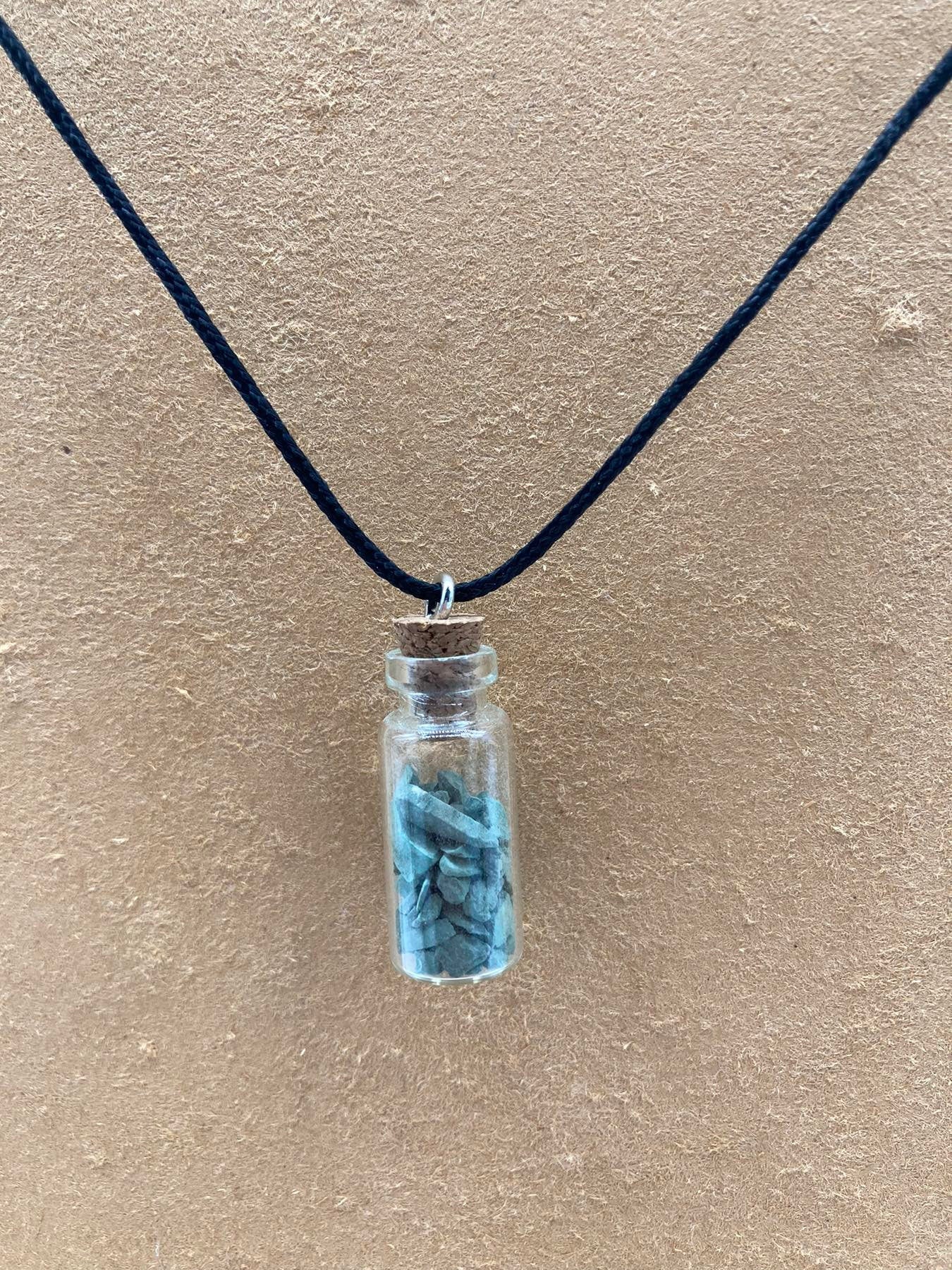 Malachite Crystal Chips Bottle Necklace