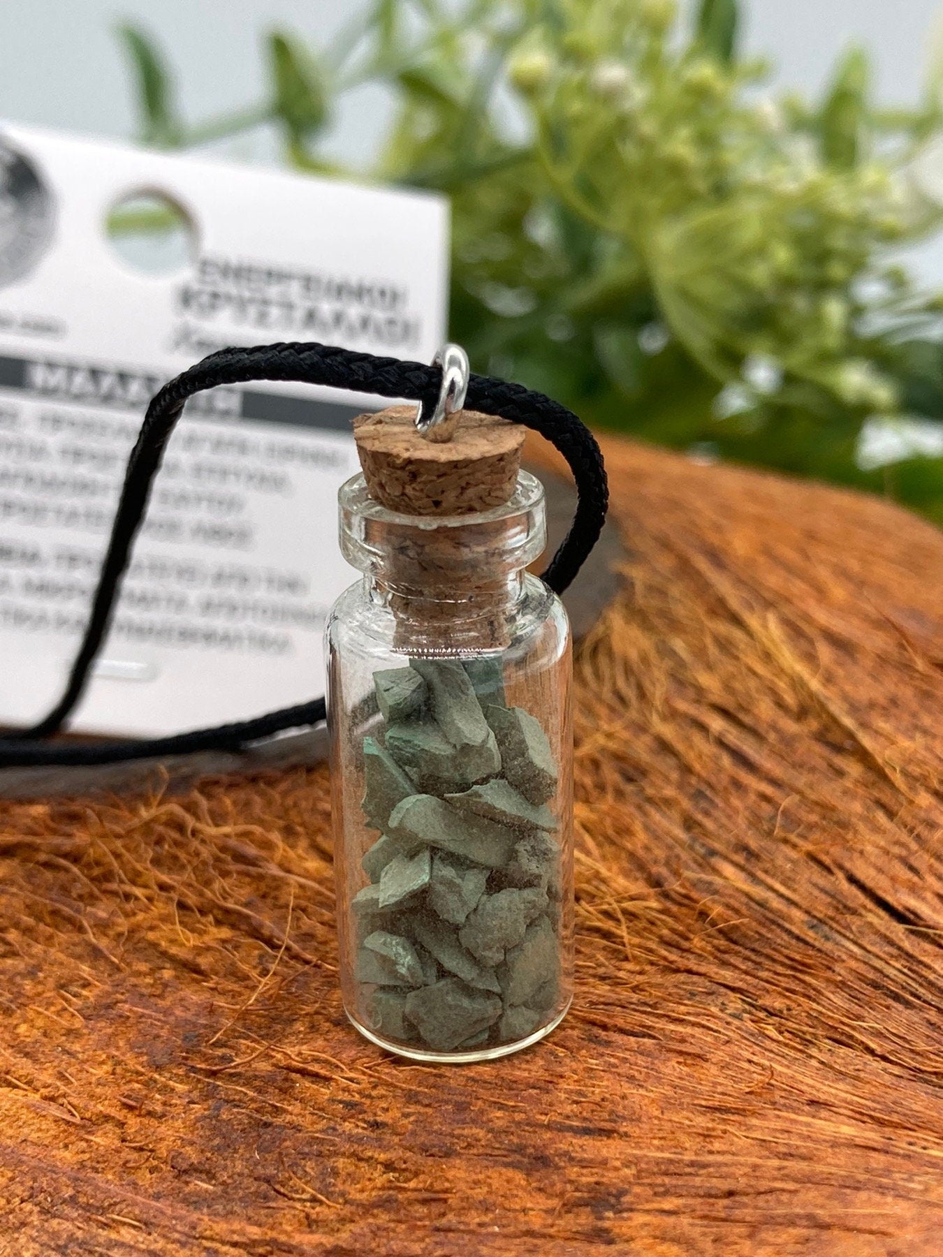 Malachite Crystal Chips Bottle Necklace