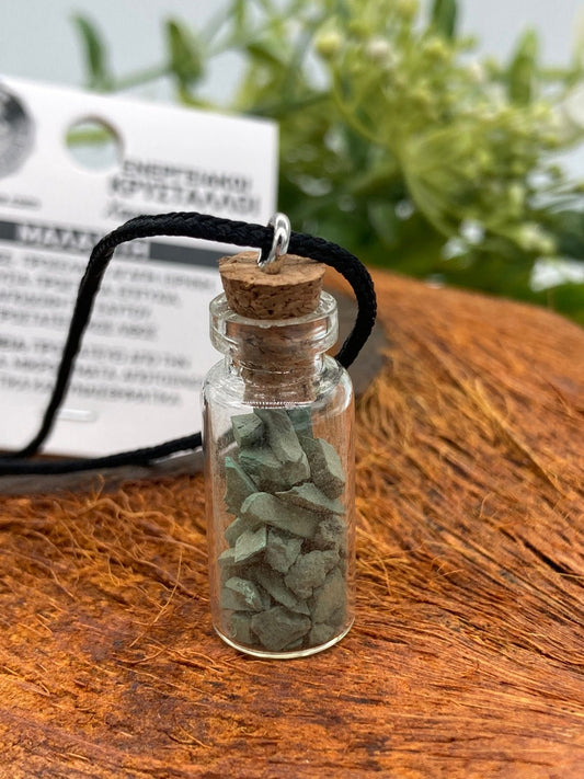 Malachite Crystal Chips Bottle Necklace