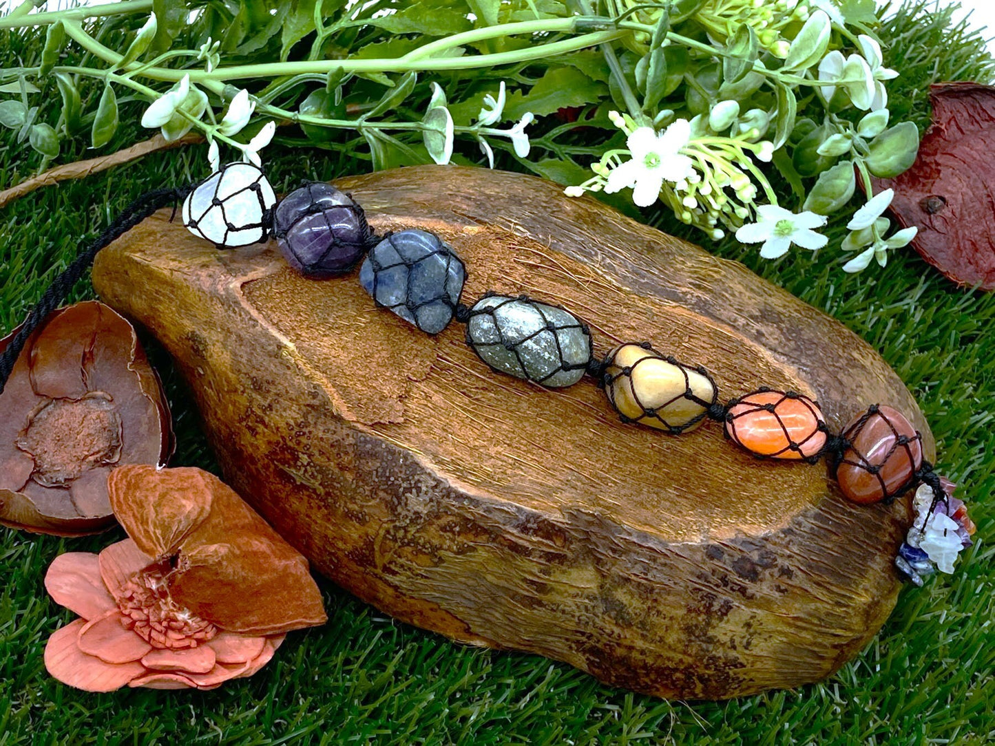 Chakra-Steine ​​Heilwerkzeug Makramee