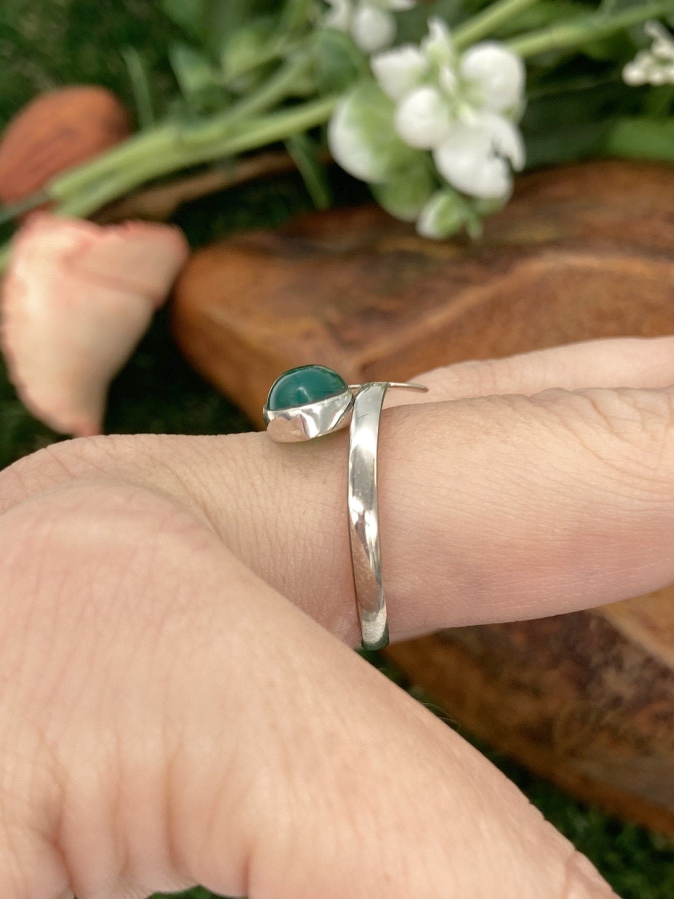 Green Aventurine Crystal Sterling Silver 925 Ring Top Quality Handmade