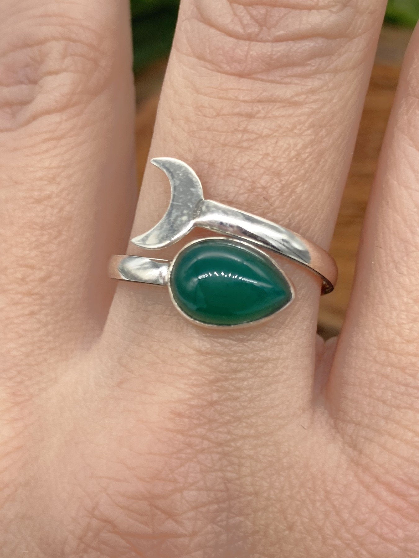 Green Aventurine Crystal Sterling Silver 925 Ring Top Quality Handmade