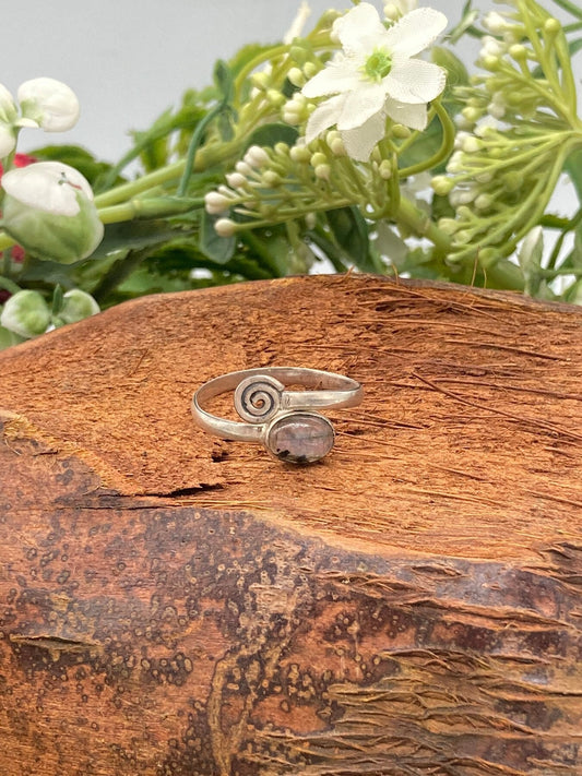 Labradorite Crystal Sterling Silver 925 Ring Top Quality Handmade