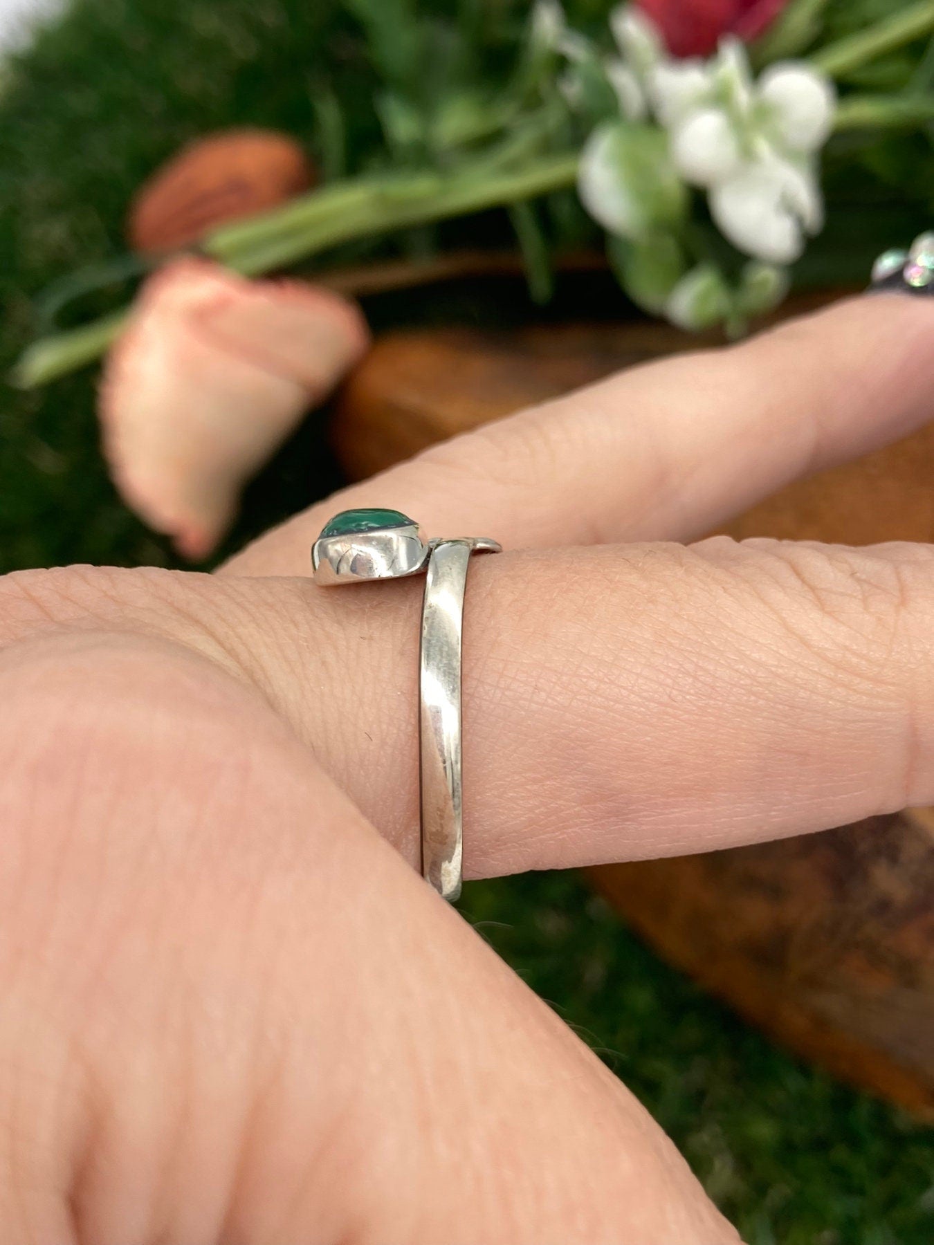 Malachite Crystal Sterling Silver 925 Ring Top Quality Handmade