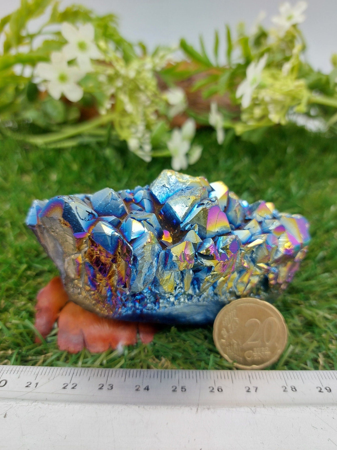 Amethyst Crystal with Titanium oxidation (Aura) - Amazing Collector's Piece Extra Quality