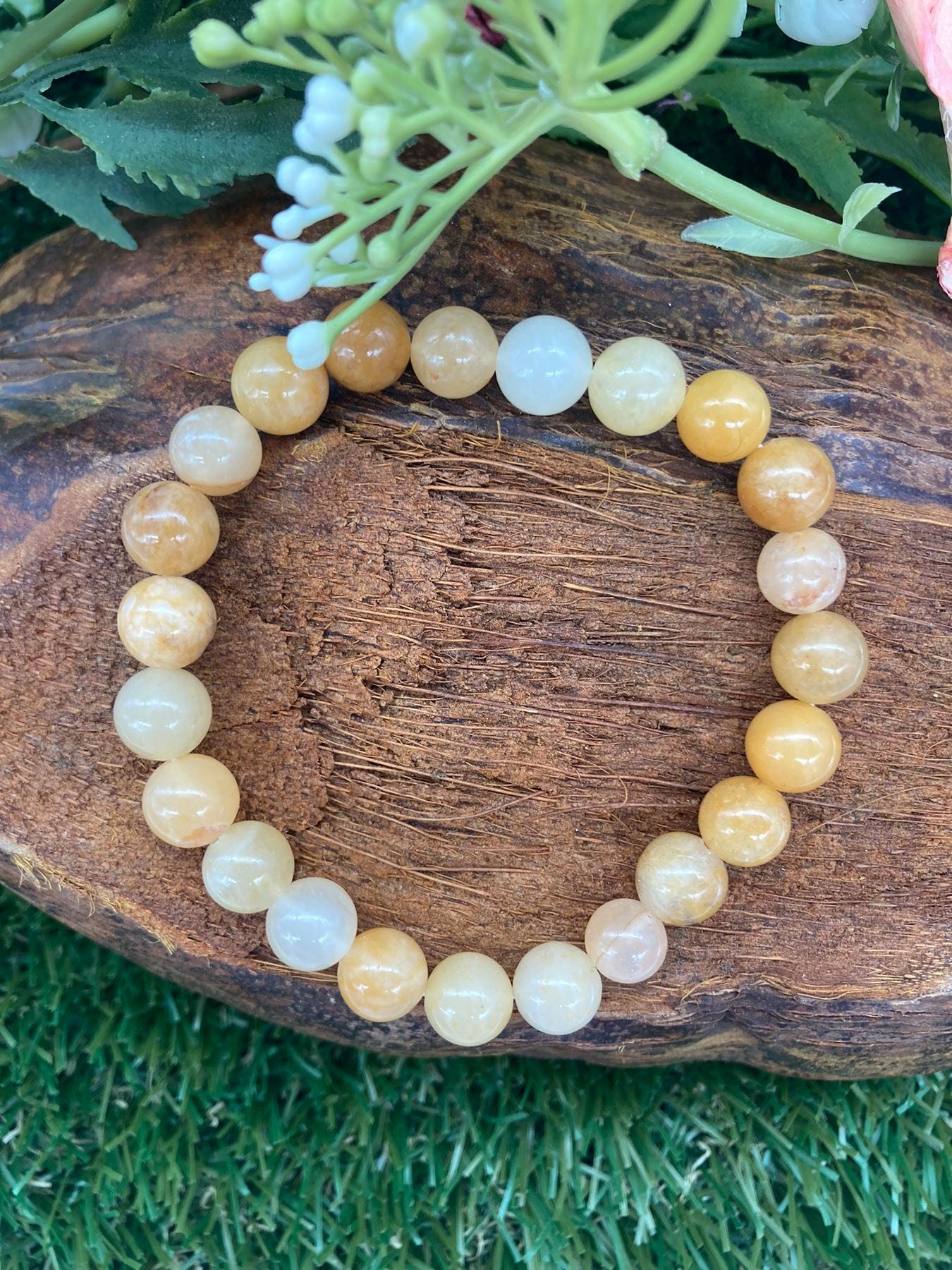 Citrine Natural Crystal 8MM Beads Bracelets, Wrist Gemstone Bracelet, Strechy Bracelet, Beaded Bracelet, Hand Made Gift, Crystal Bracelet