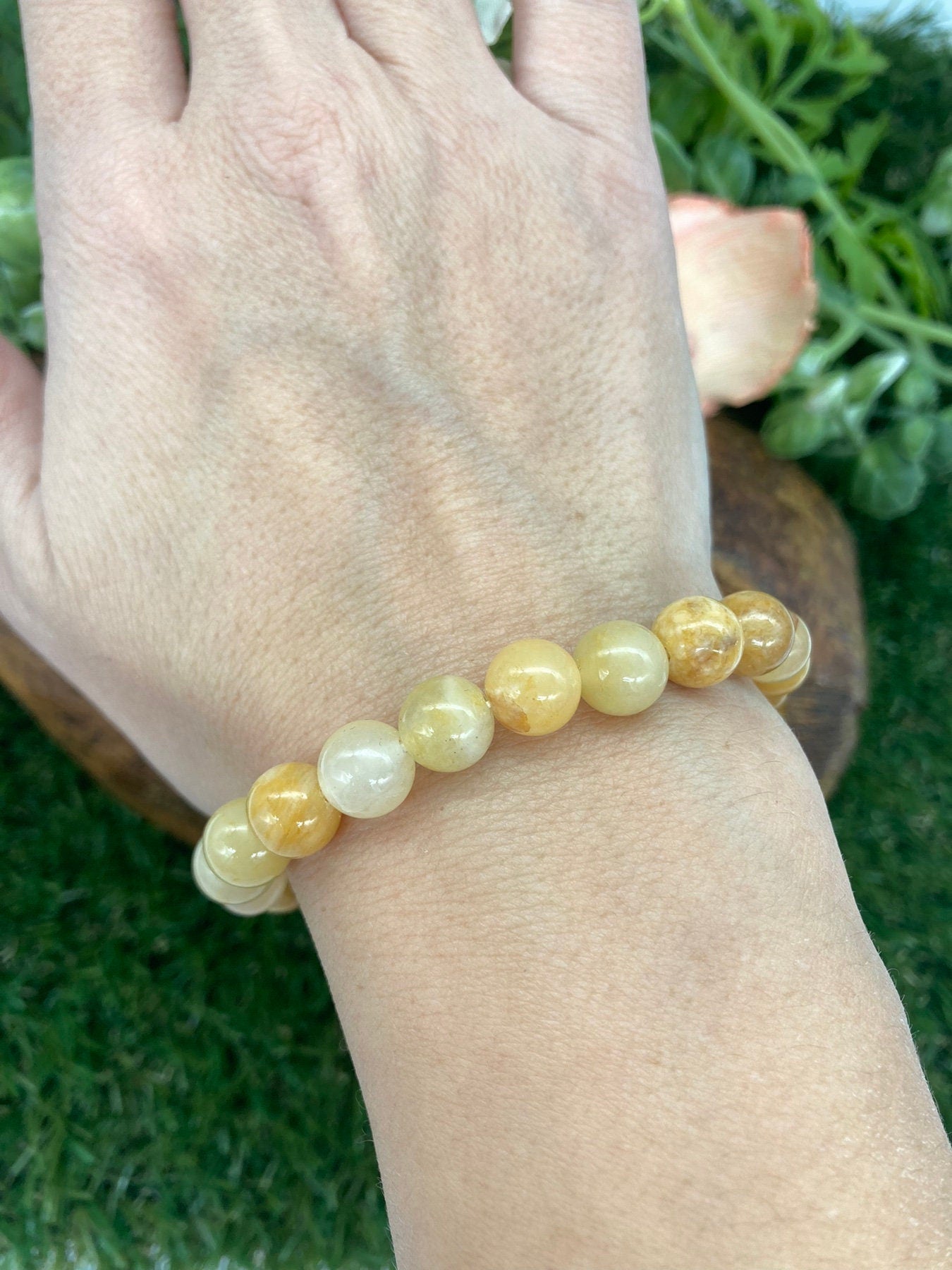 Citrine Natural Crystal 8MM Beads Bracelets, Wrist Gemstone Bracelet, Strechy Bracelet, Beaded Bracelet, Hand Made Gift, Crystal Bracelet