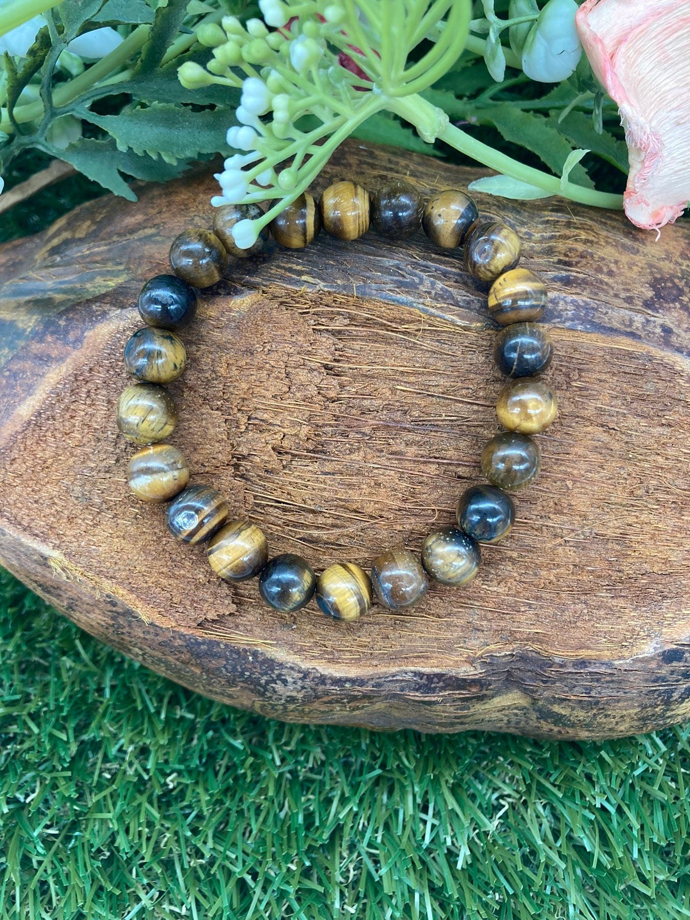 Tiger Eye Natural Crystal 8MM Beads Bracelets, Wrist Gemstone Bracelet, Strechy Bracelet, Beaded Bracelet, Hand Made Gift, Crystal Bracelet
