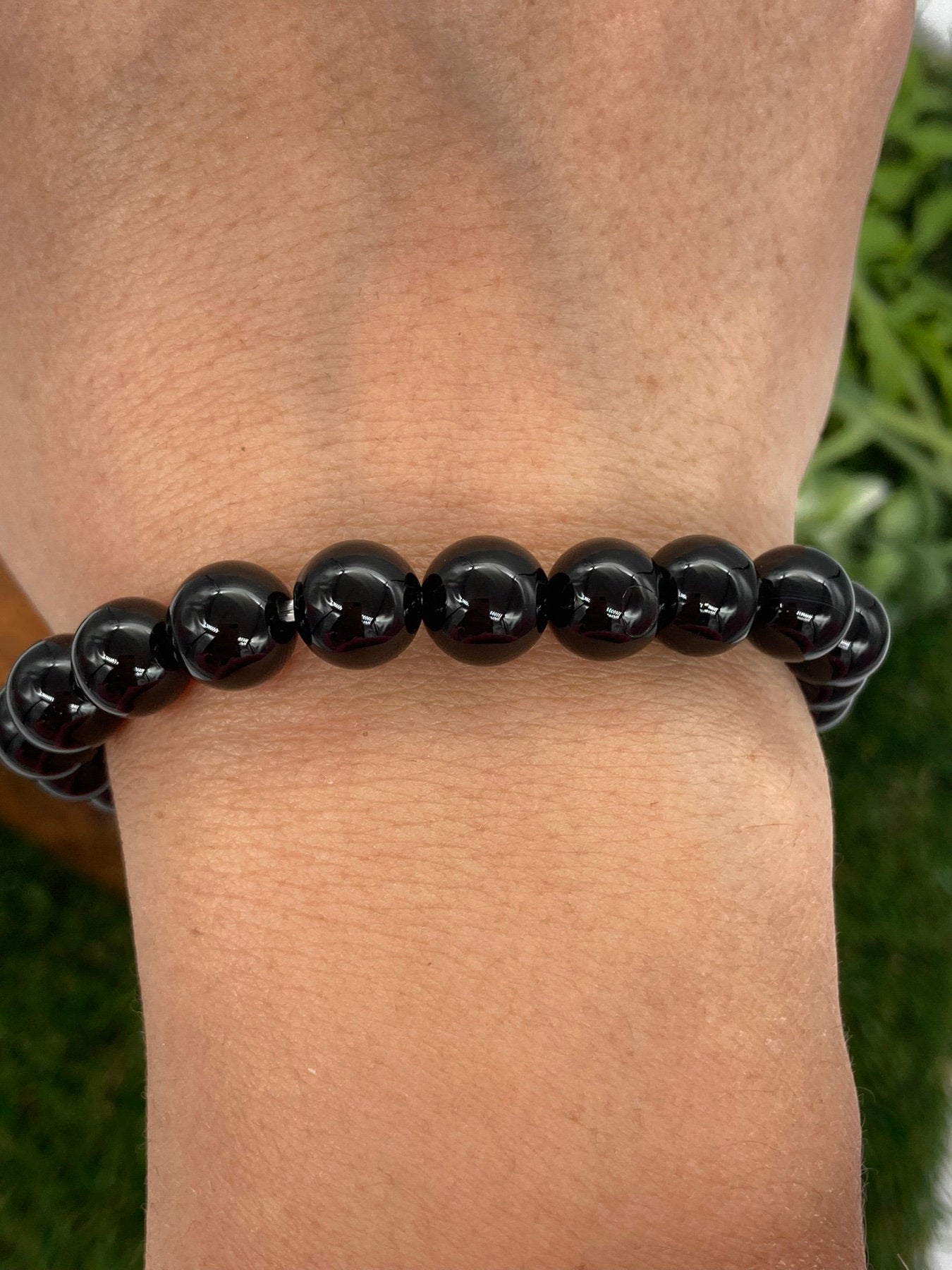 Black Tourmaline Natural Crystal 8MM Beads Bracelets, Wrist Bracelet, Strechy Bracelet, Beaded Bracelet, Hand Made Gift, Crystal Bracelet