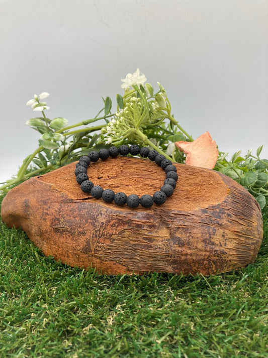 Lava Natural Stone 8MM Beads Bracelets, Wrist Gemstone Bracelet, Strechy Bracelet, Beaded Bracelet, Hand Made Gift, Crystal Bracelet