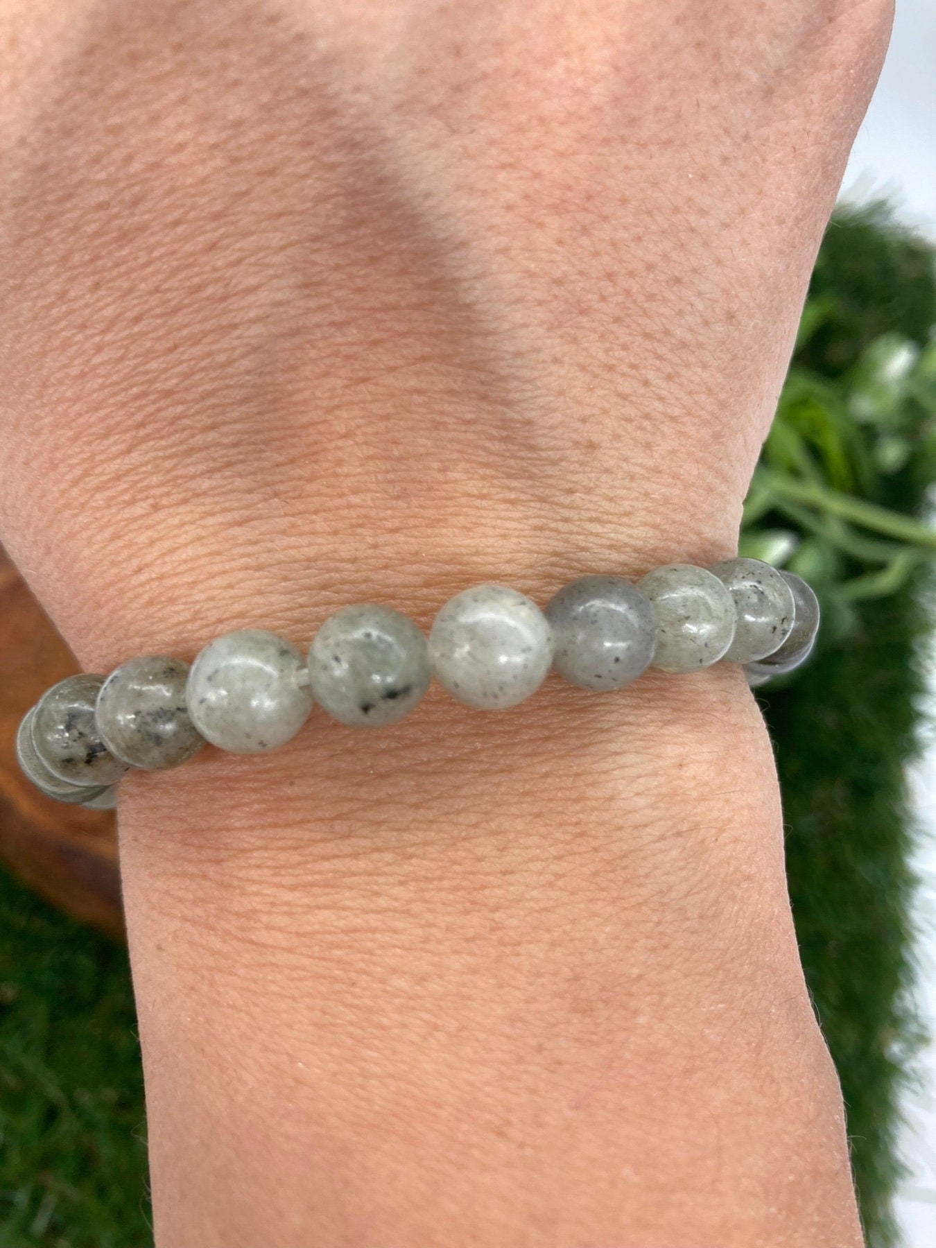 Labradorite Natural Crystal 8MM Beads Bracelets, Wrist  Bracelet, Strechy Bracelet, Beaded Bracelet, Hand Made Gift, Crystal Bracelet