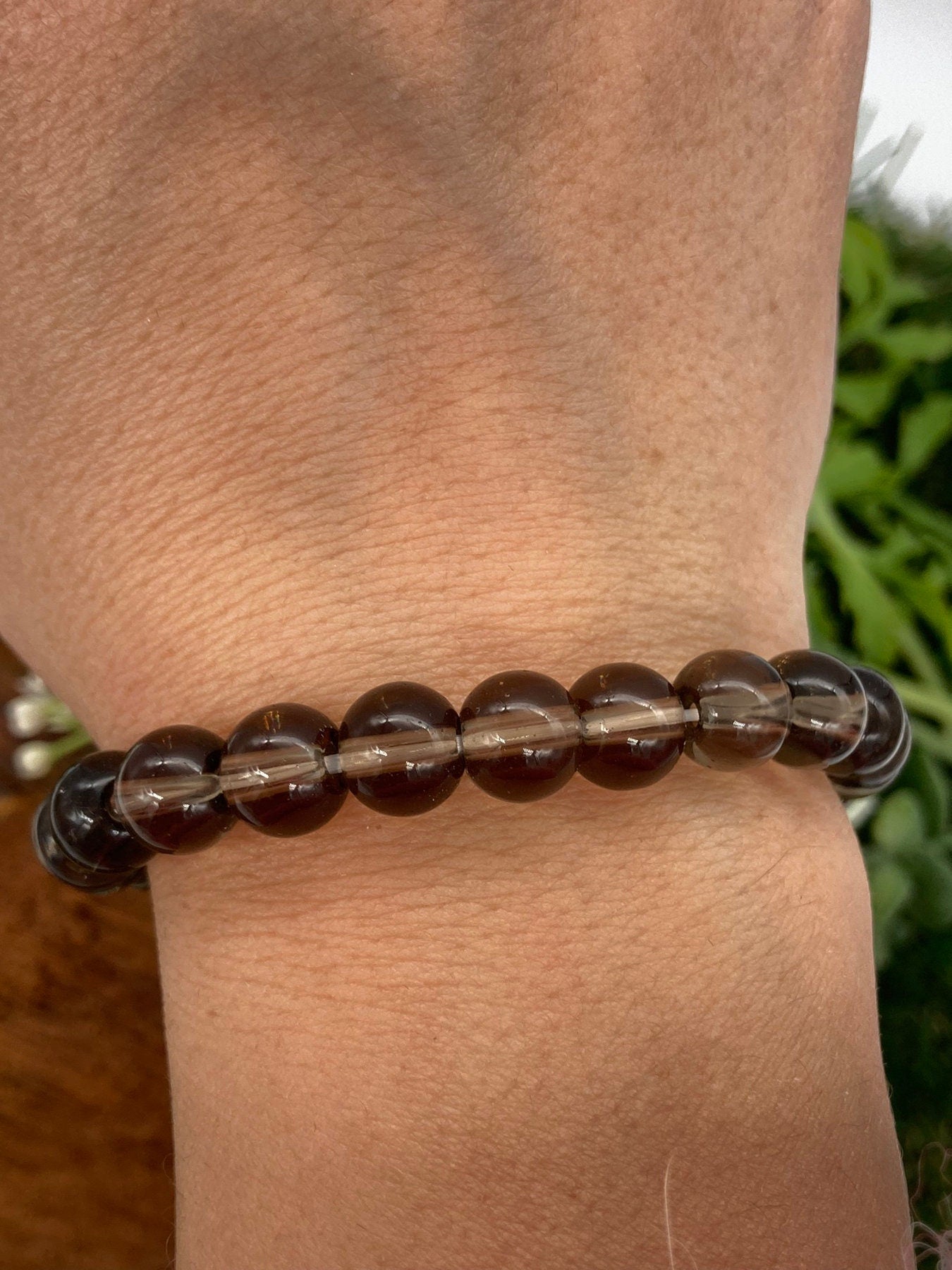 Smoky Quartz Natural Crystal 8MM Beads Bracelets, Wrist Bracelet, Strechy Bracelet, Beaded Bracelet, Hand Made Gift, Crystal Bracelet