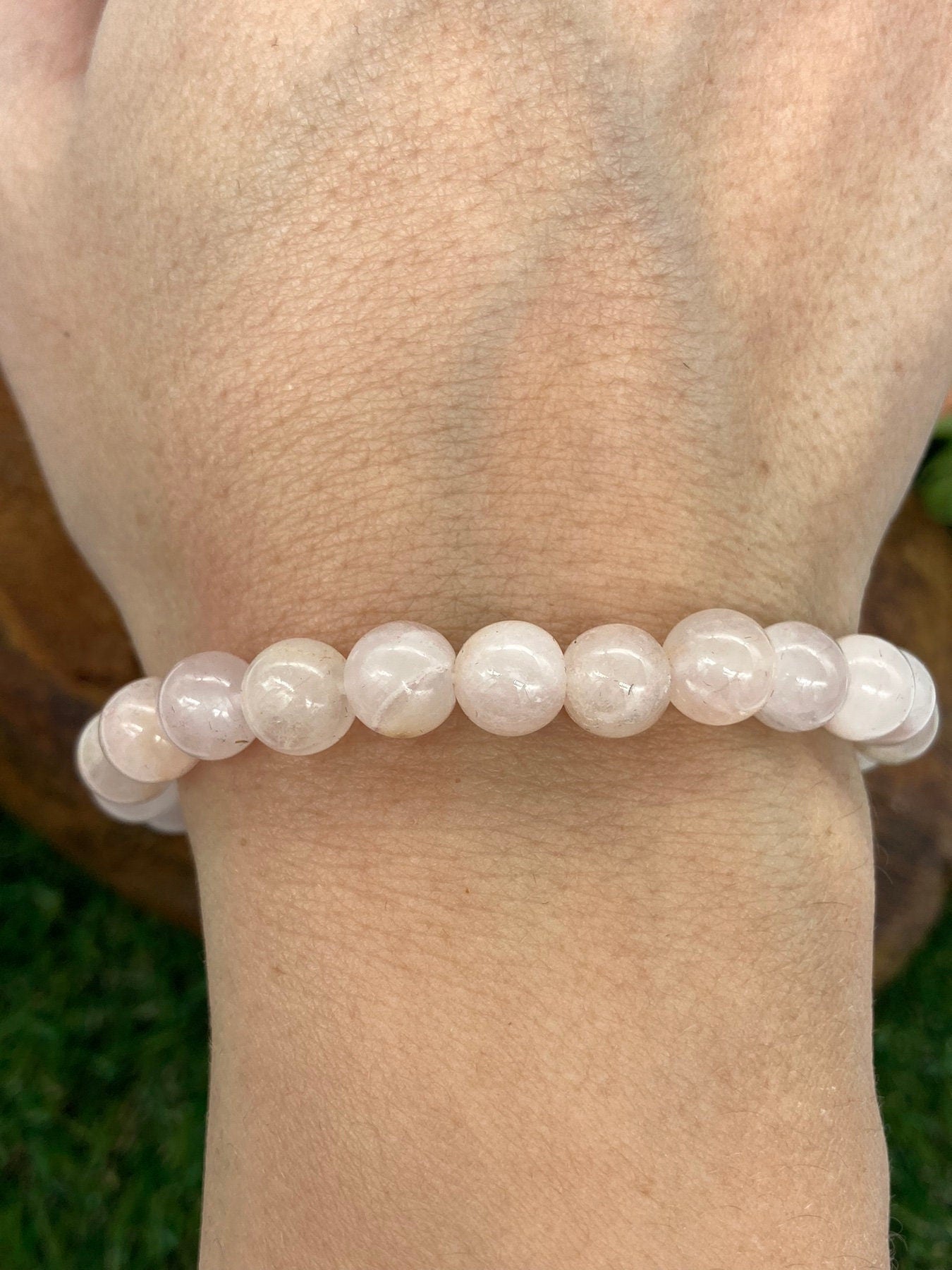 Rose Quartz Natural Crystal 8MM Beads Bracelets, Wrist Bracelet, Strechy Bracelet, Beaded Bracelet, Hand Made Gift, Crystal Bracelet