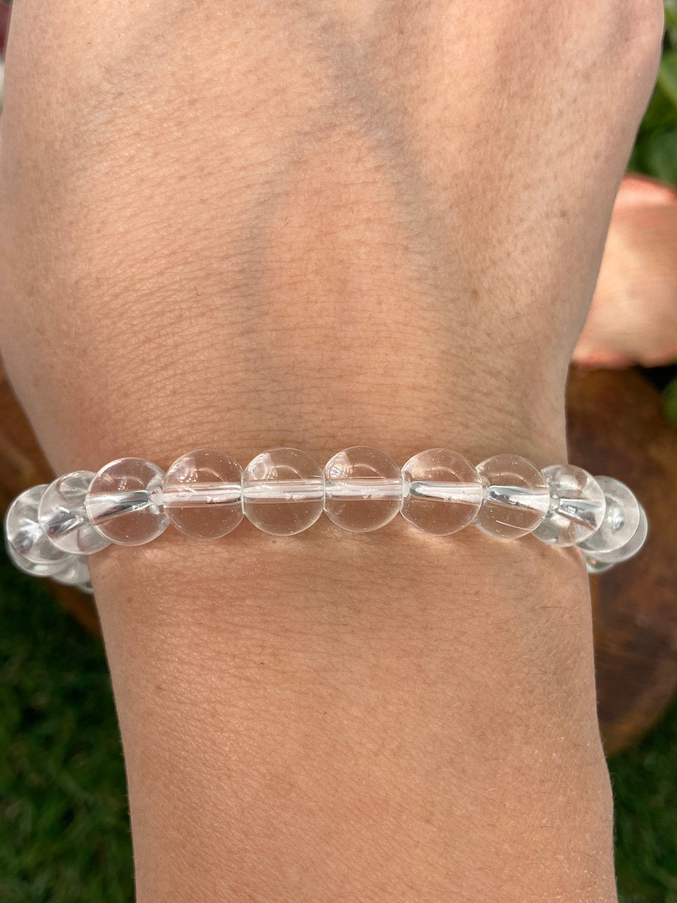 Clear Quartz Natural Crystal 8MM Beads Bracelets, Wrist Bracelet, Strechy Bracelet, Beaded Bracelet, Hand Made Gift, Crystal Bracelet