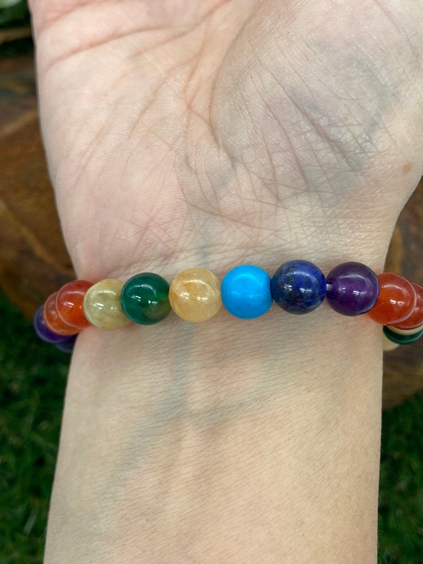 Chakra Natural Crystals 8MM Beads Bracelets, Wrist Bracelet, Strechy Bracelet, Beaded Bracelet, Hand Made Gift, Crystal Bracelet