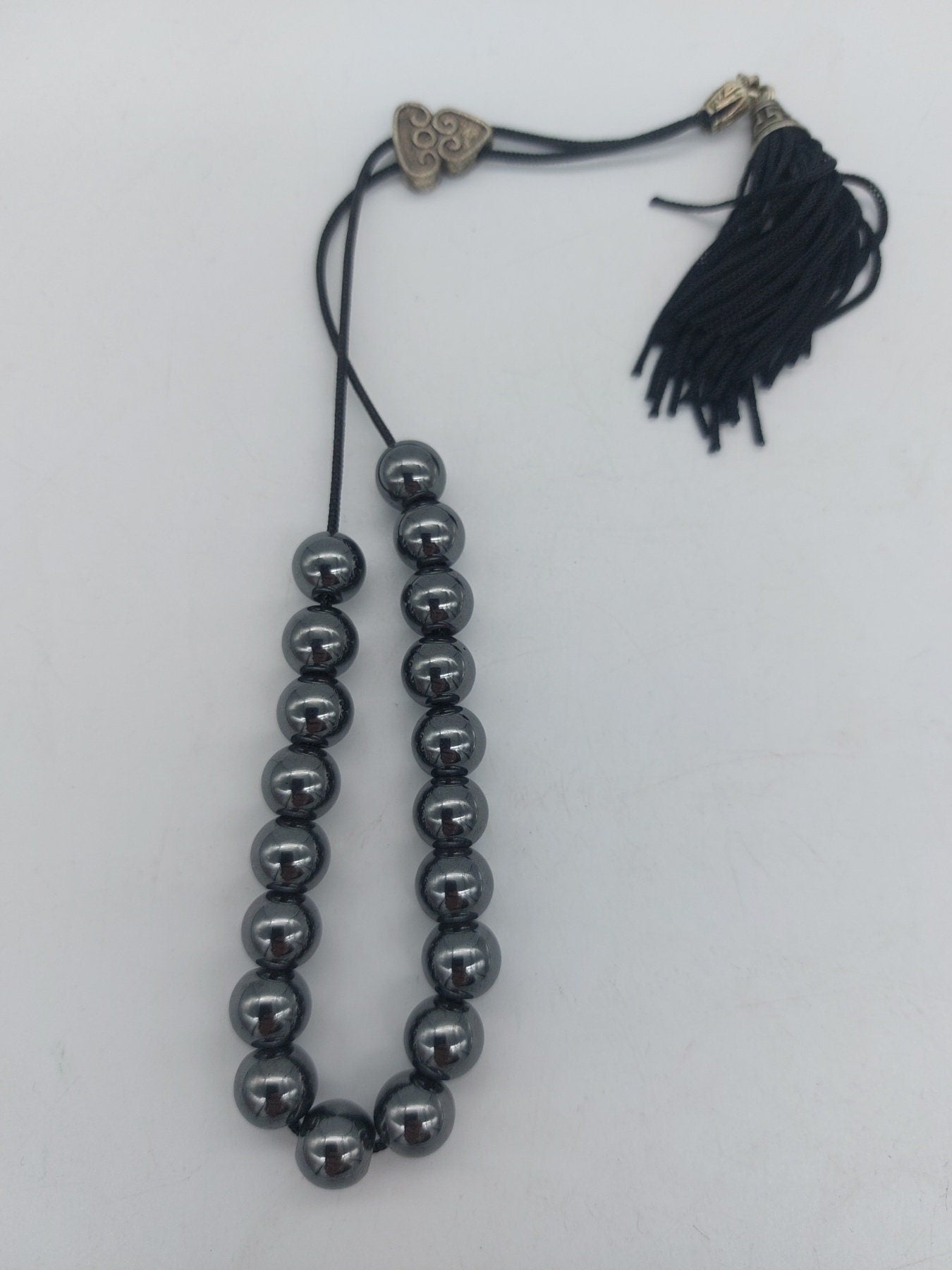 Hematite -Handmade-Worry beads-Meander-Greek kompoloi-Greek coulture-Gift idea-Men's accessories