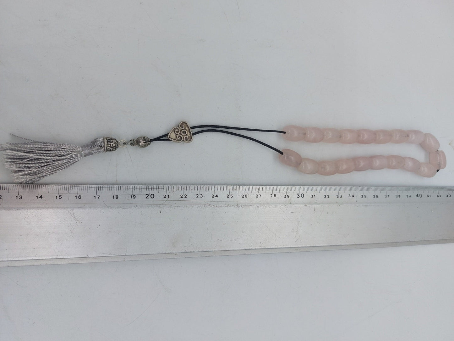 Rose Quartz Crystal -Handmade-Worry beads-Meander-Greek kompoloi-Greek coulture-Gift idea-Men's accessories