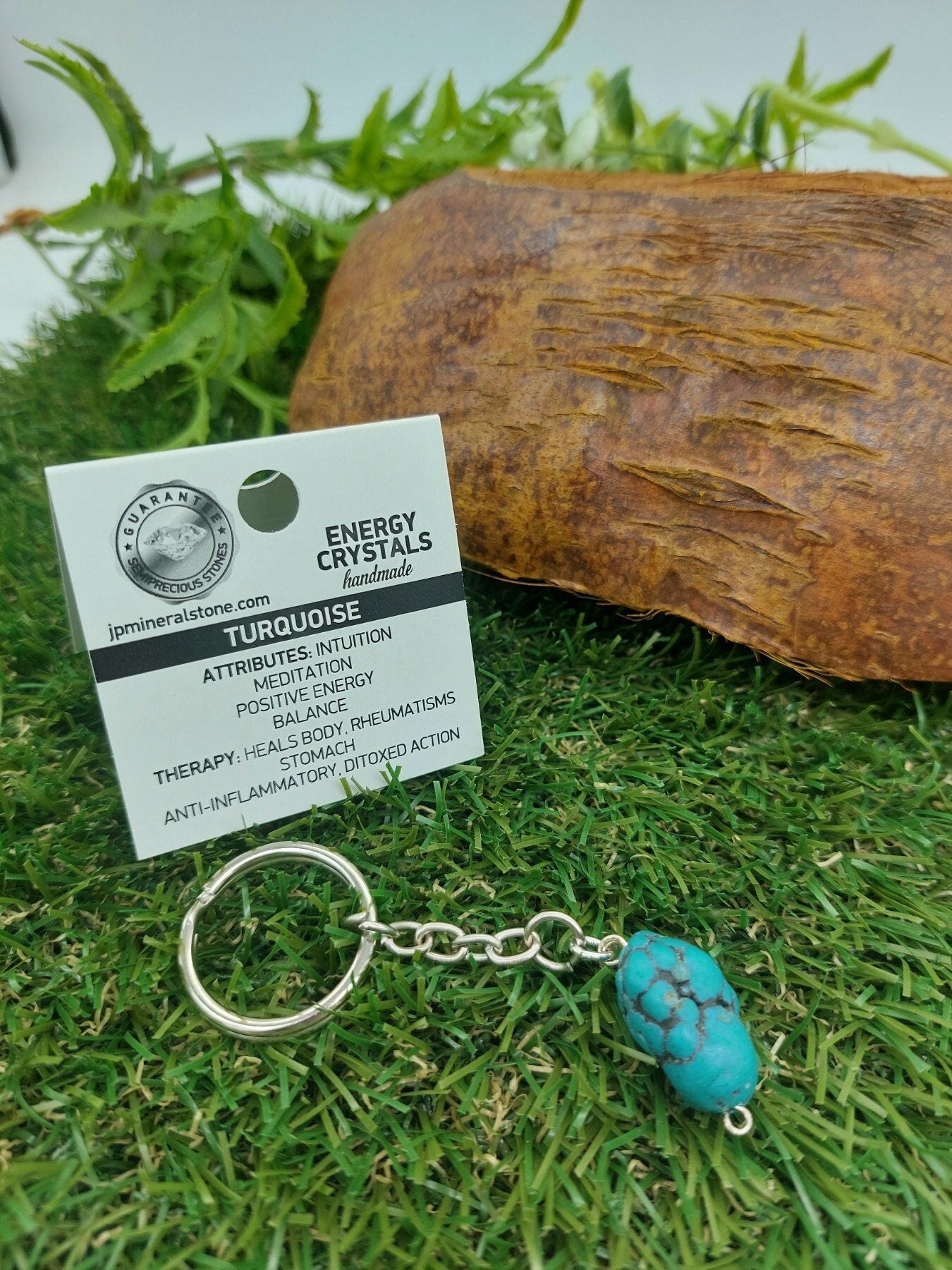 Turquoise Crystal Keychain