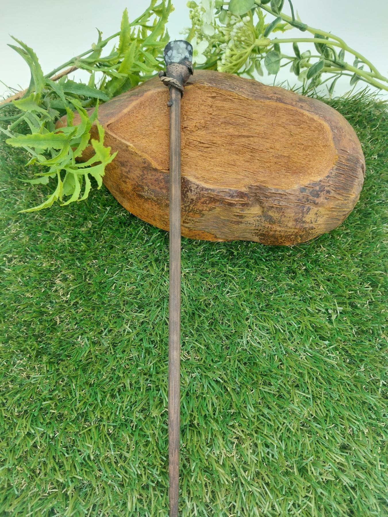 Snowflake Obsidian Crystal Wand -Fairy wand-Wizard wand-Nature Wand Healing Crystal Zodiac Mineral Stone