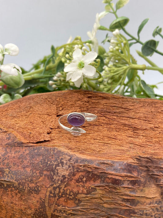 Amethyst Crystal Sterling Silver 925 Ring Top Quality Handmade