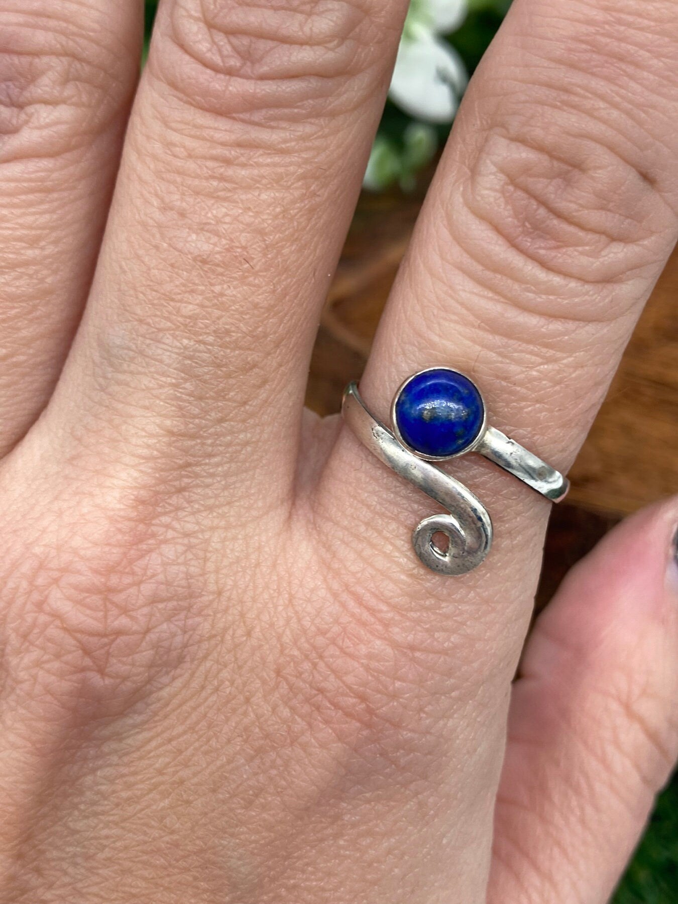 Lapis Lazuli Crystal Sterling Silver 925 Ring Top Quality Handmade