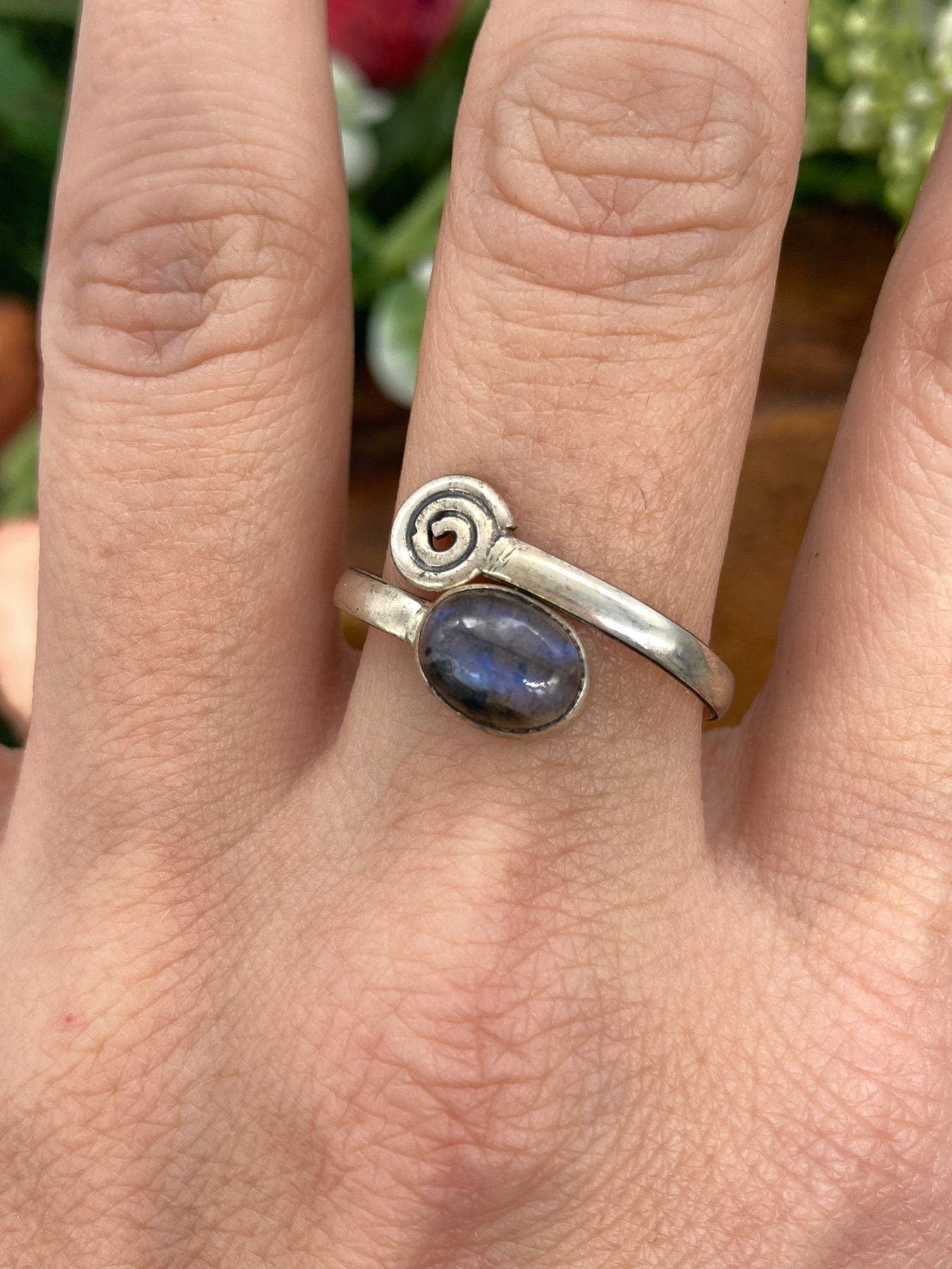 Labradorite Crystal Sterling Silver 925 Ring Top Quality Handmade