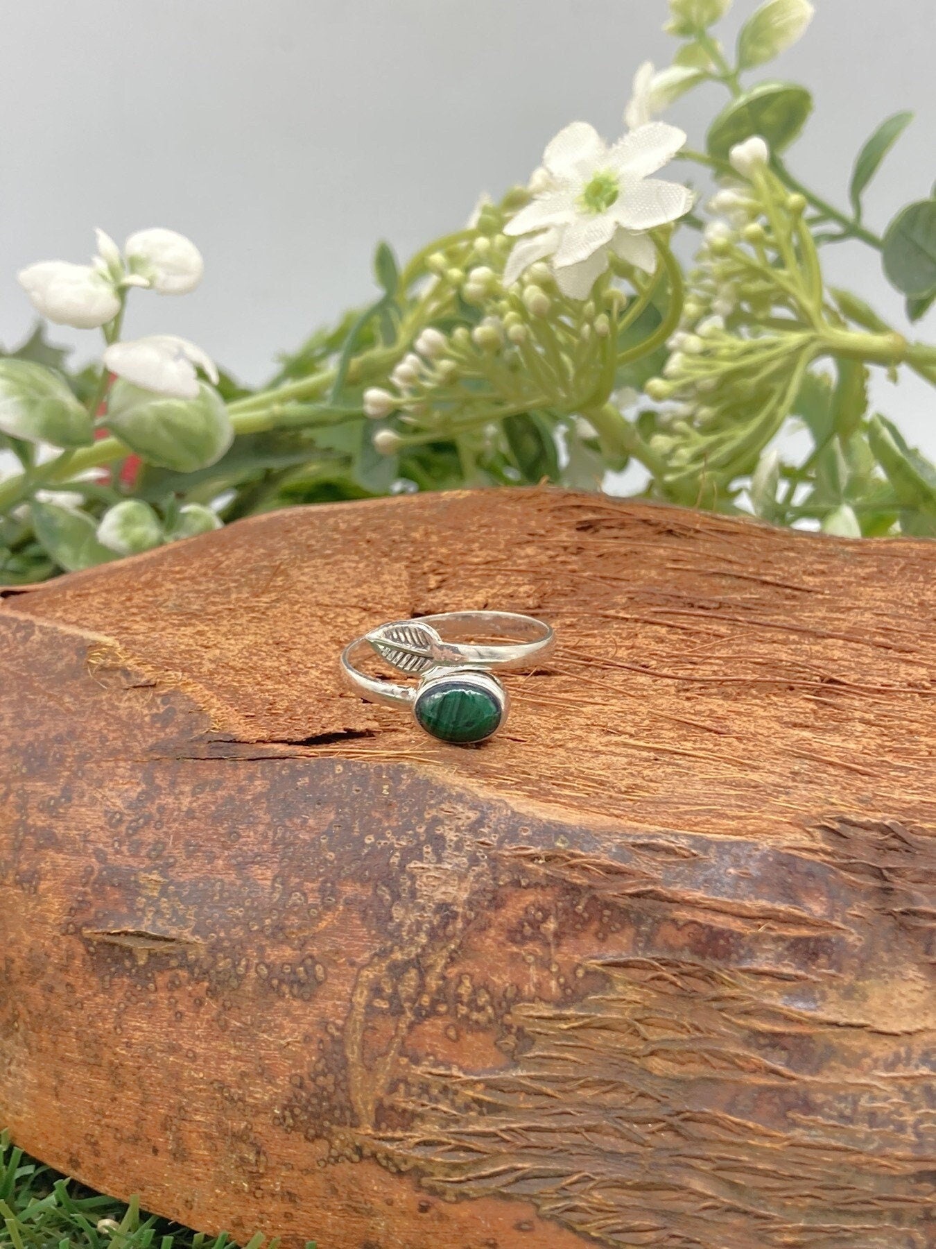 Malachite Crystal Sterling Silver 925 Ring Top Quality Handmade