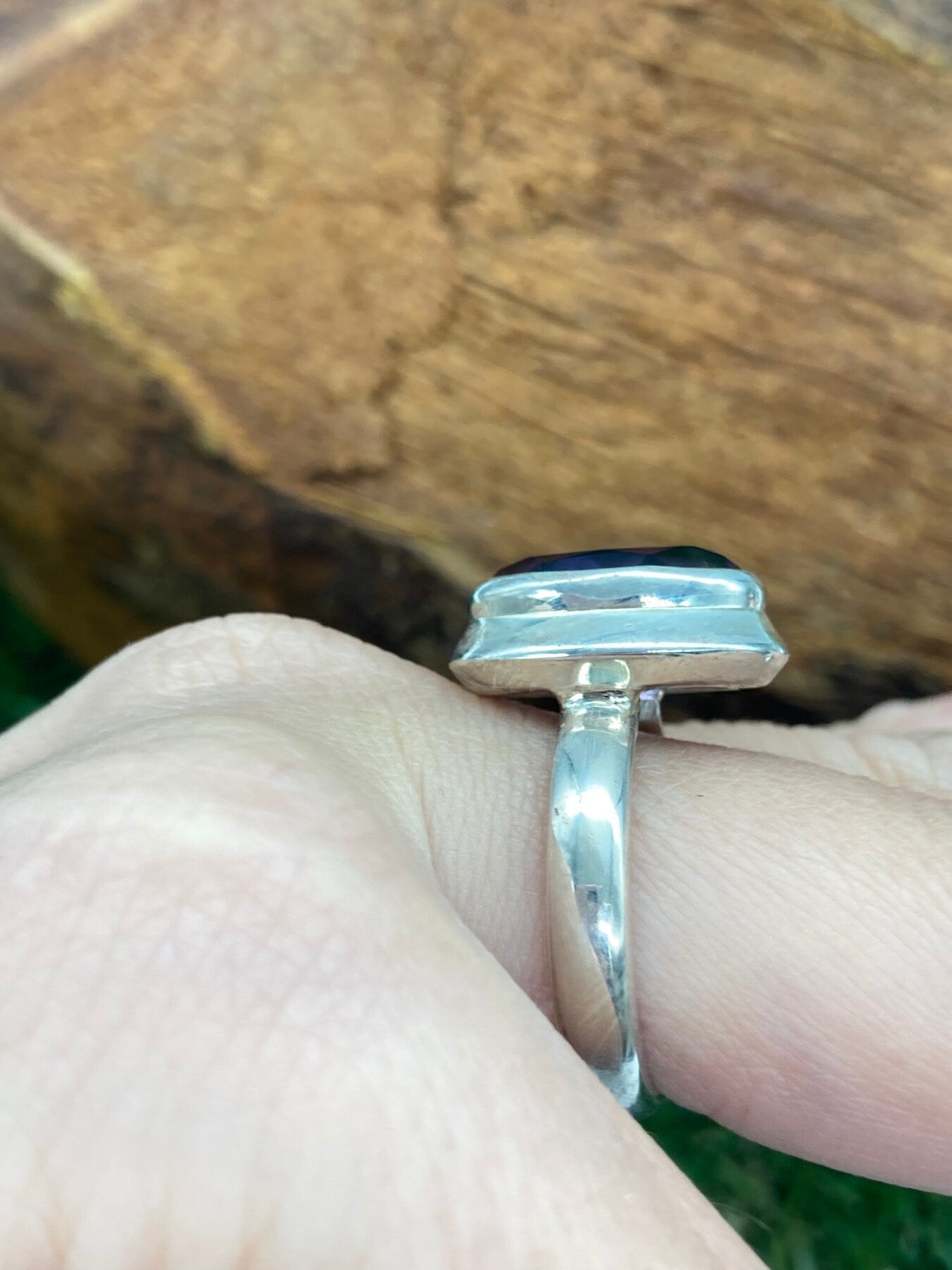 Amethyst Crystal Silver 925 Faceted Ring Top Quality Handmade