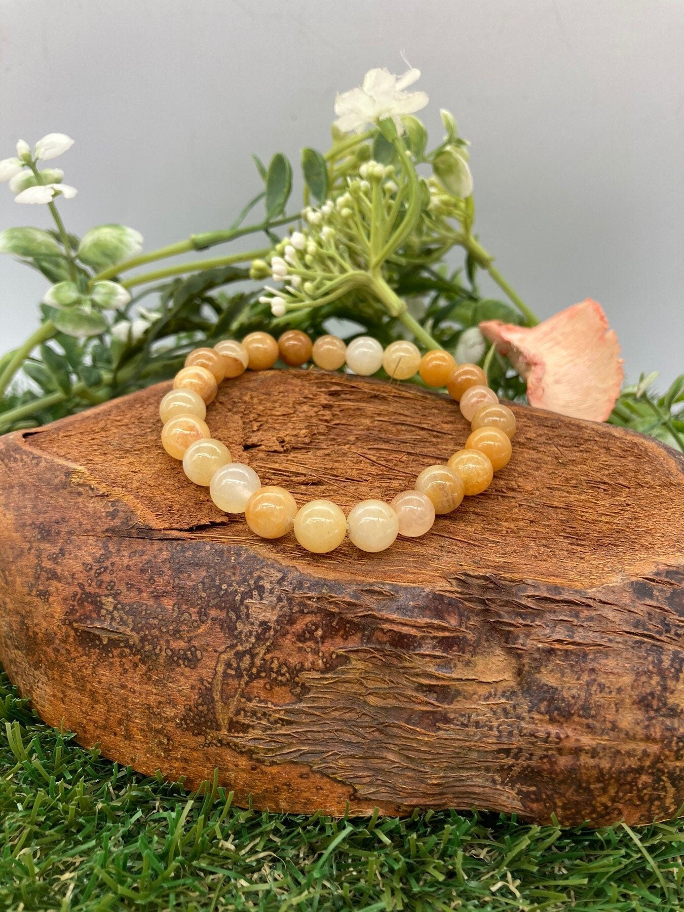 Citrine Natural Crystal 8MM Beads Bracelets, Wrist Gemstone Bracelet, Strechy Bracelet, Beaded Bracelet, Hand Made Gift, Crystal Bracelet